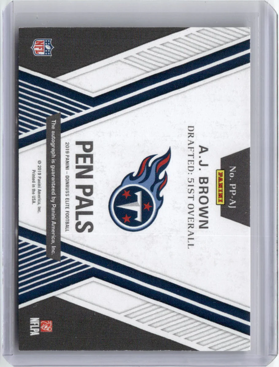 2019 Panini Donruss Elite Pen Pals AJ Brown #PP-AJ Autograph Rookie RC Football Card - Image 2