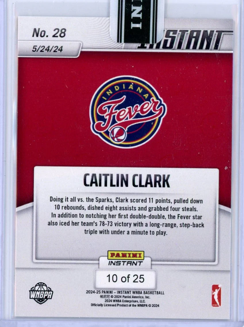 2024 Panini Instant Caitlin Clark #28 Jungle /25 Rookie RC Basketball Card - Image 2