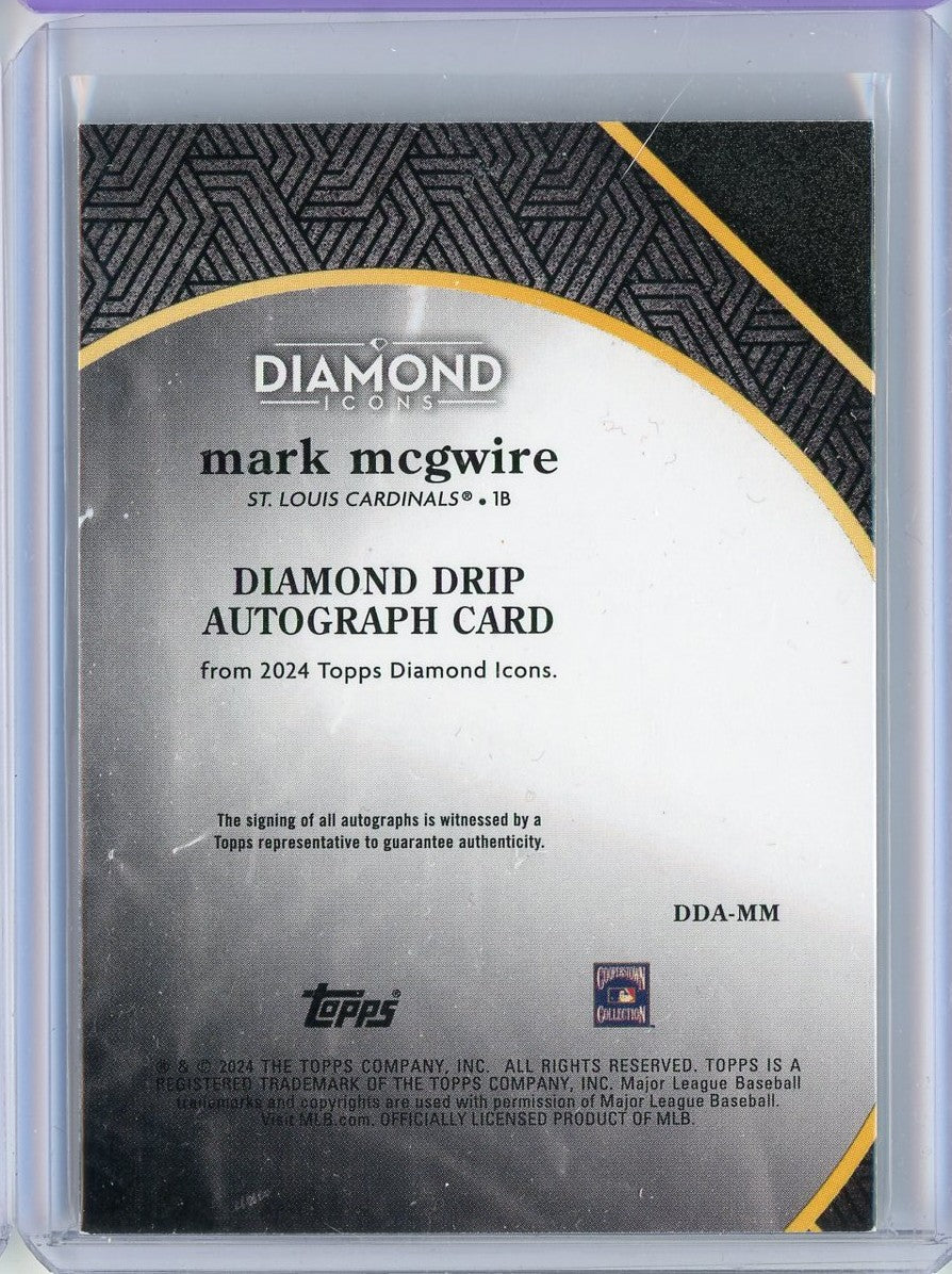 2024 Topps Diamond Icons Diamond Drip Mark McGwire #DDA-MM /10 Auto Baseball Card - Image 2