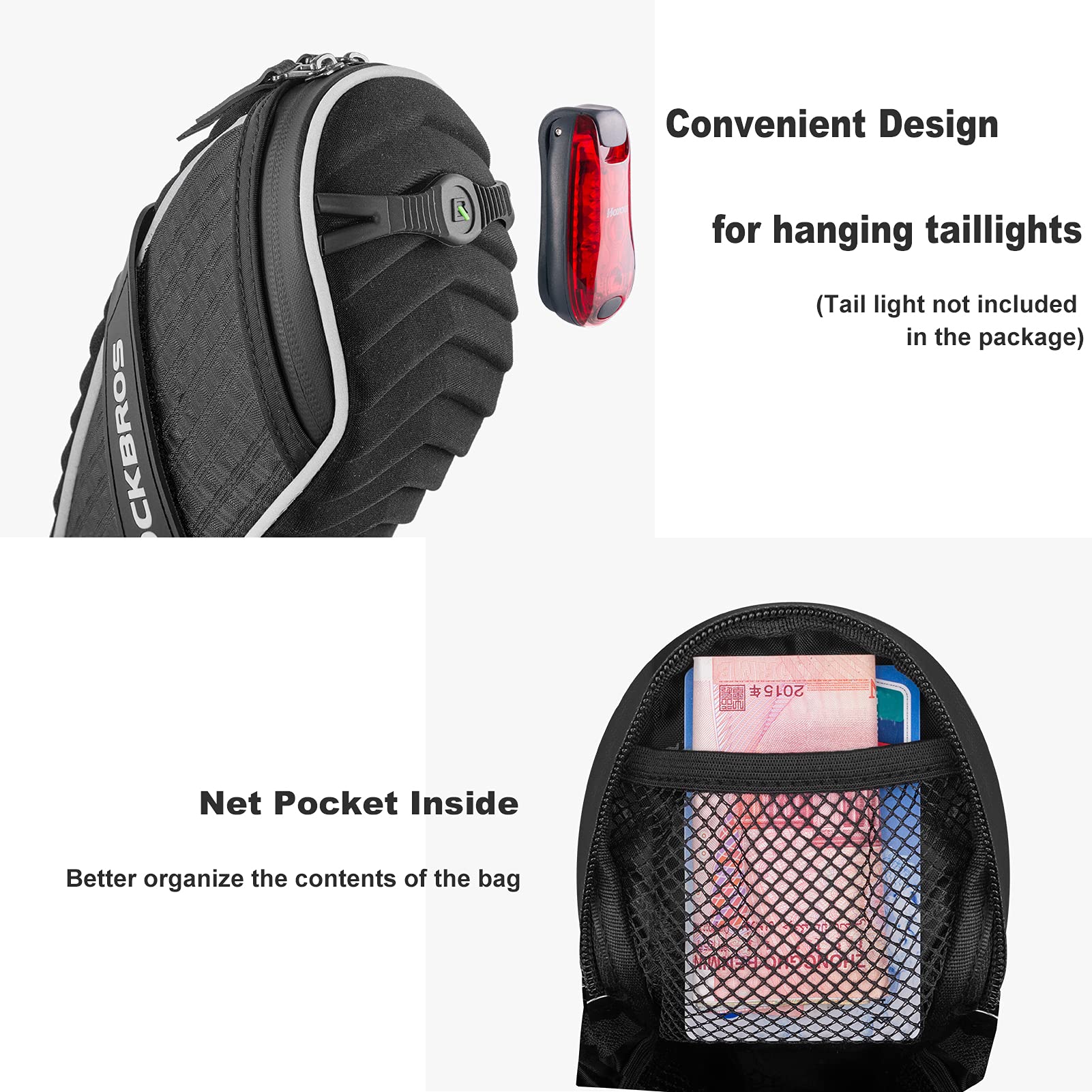 3D Shell Bike Saddle Bag Under Seat Storage Pack - Image 3