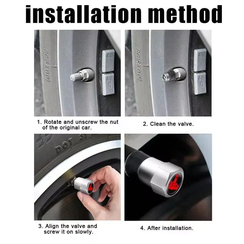 4PCS Aluminium Valve Stem Caps - Image 6