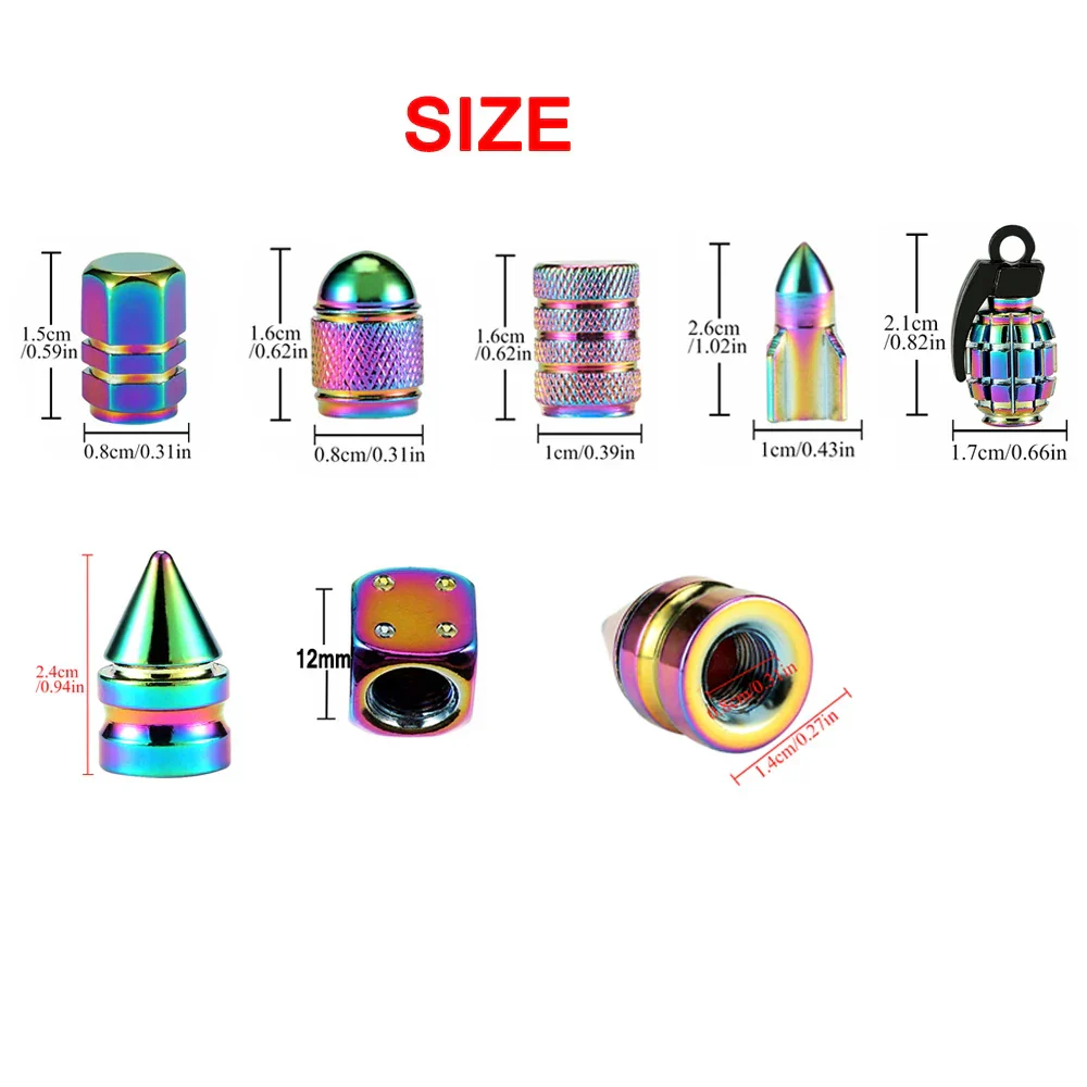 4PCS Colorful Valve Stem Caps - Image 9