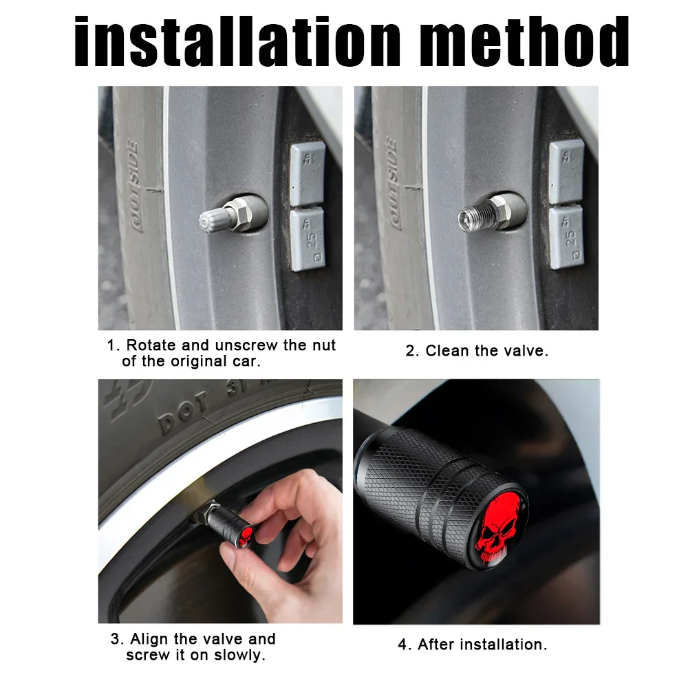 4PCS Skull Valve Stem Caps - Image 10
