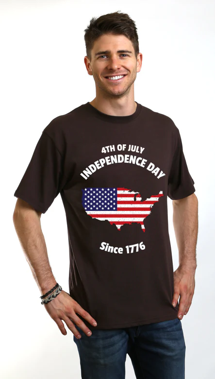 4th of July Men's Bamboo Viscose/Organic Cotton Short Sleeve Graphic T-Shirt - Image 11