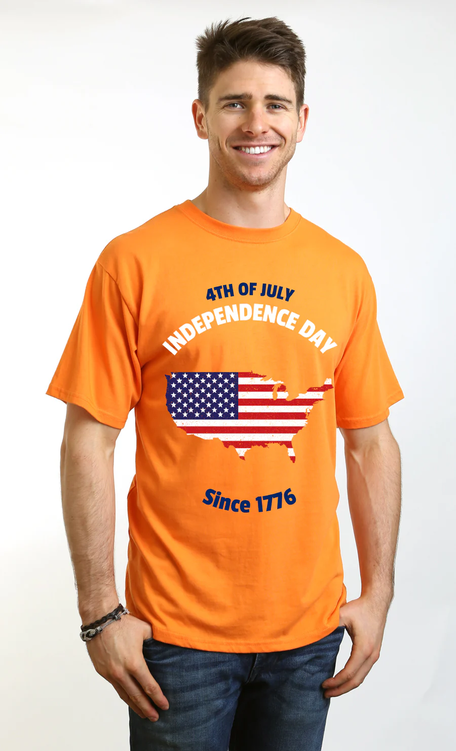 4th of July Men's Bamboo Viscose/Organic Cotton Short Sleeve Graphic T-Shirt - Image 14