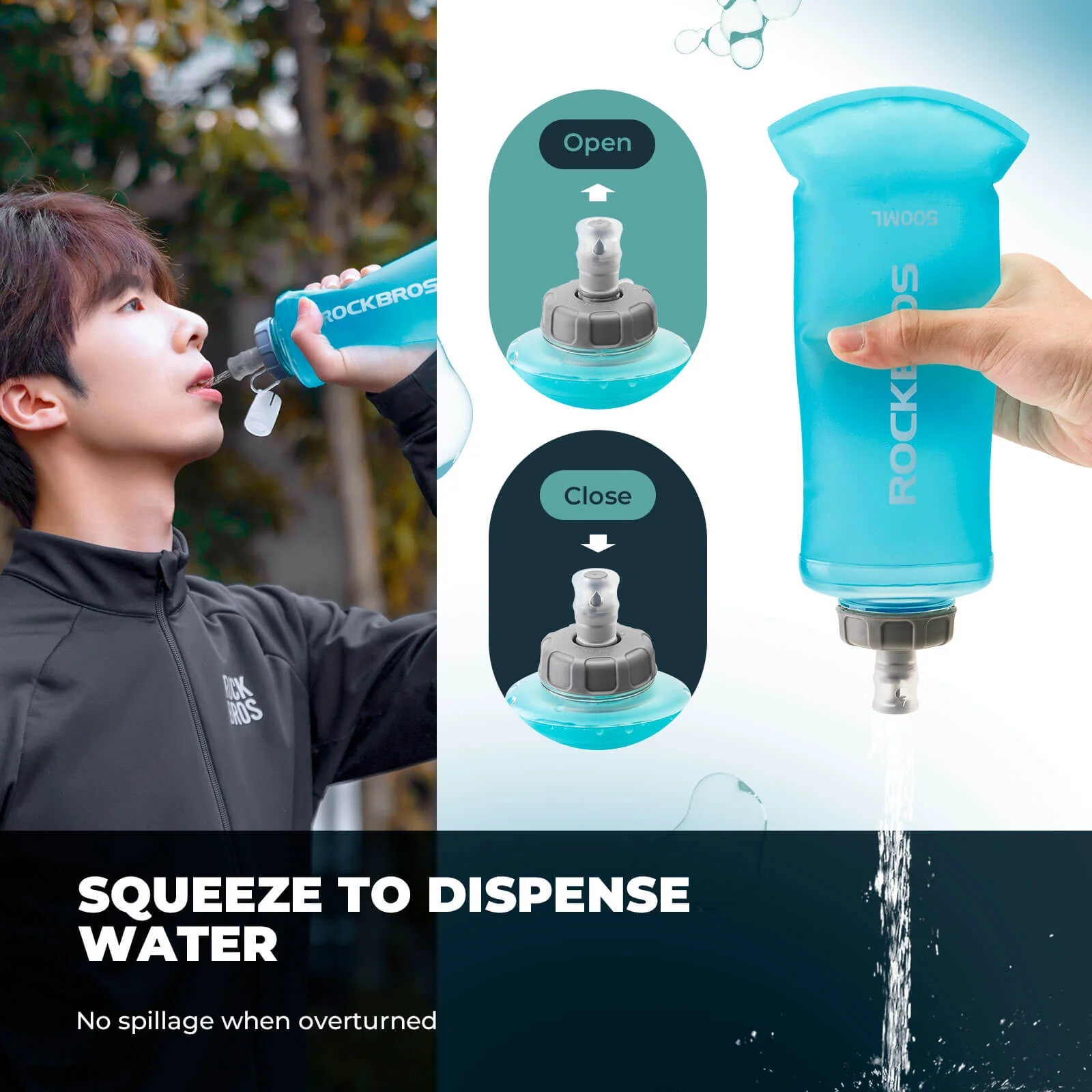 500ml Collapsible Water Bottle for Outdoor Use - Image 4