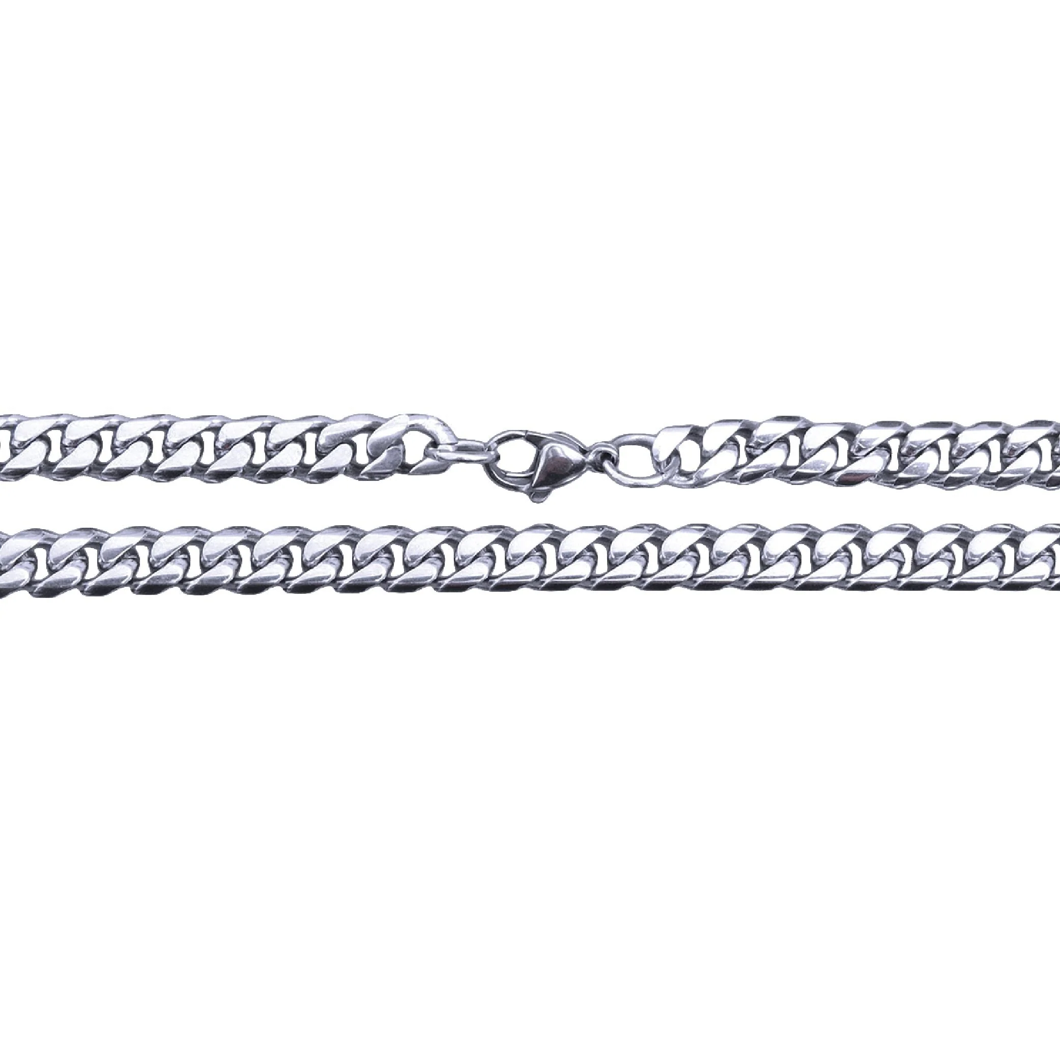 6mm Cuban Link Chain Necklace - Stainless Steel - Image 3