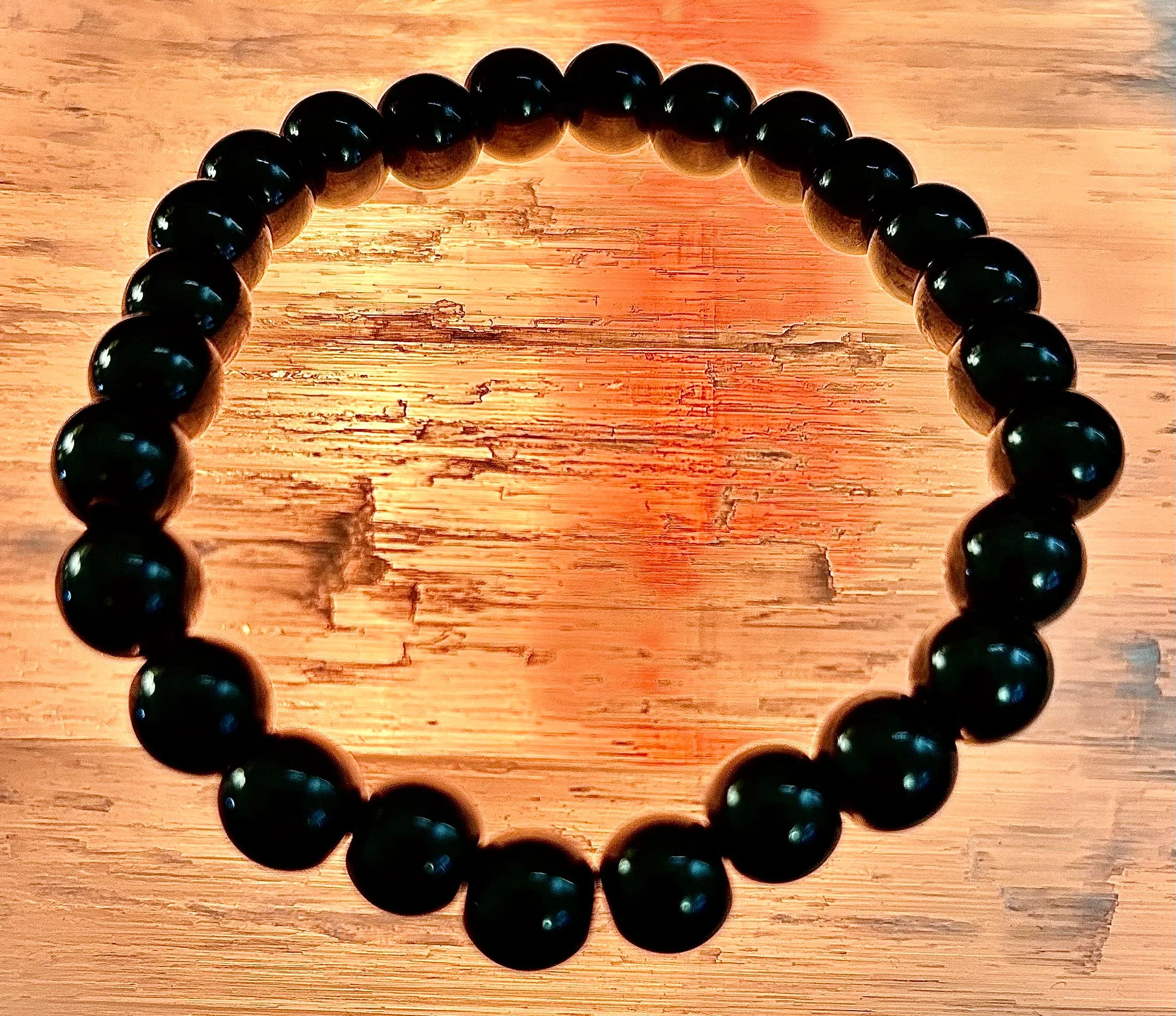 Magnetic Black Beaded Bracelet – Medium Wrists - Unisex - Image 3