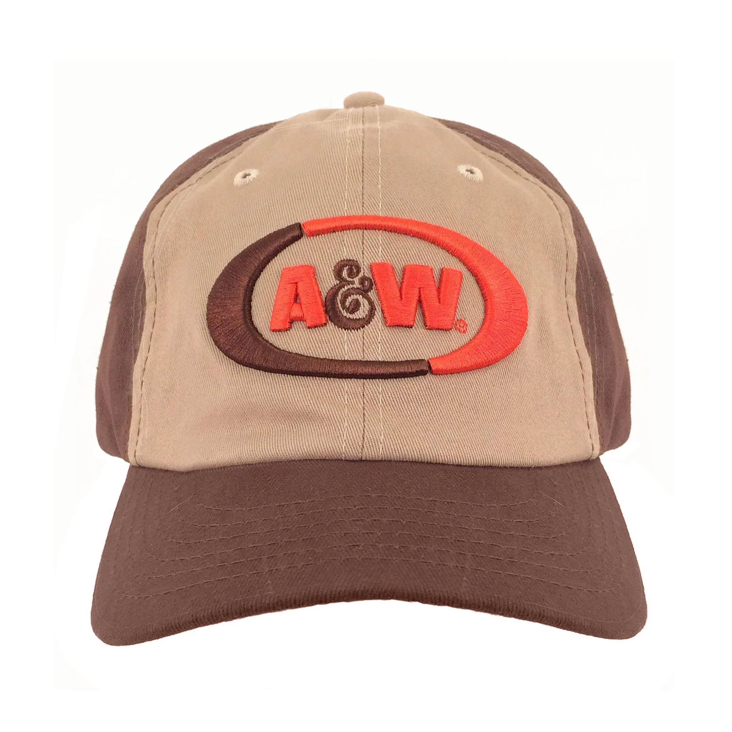 A&W Root Beer Logo Baseball Hat - Brown and Tan - Image 2