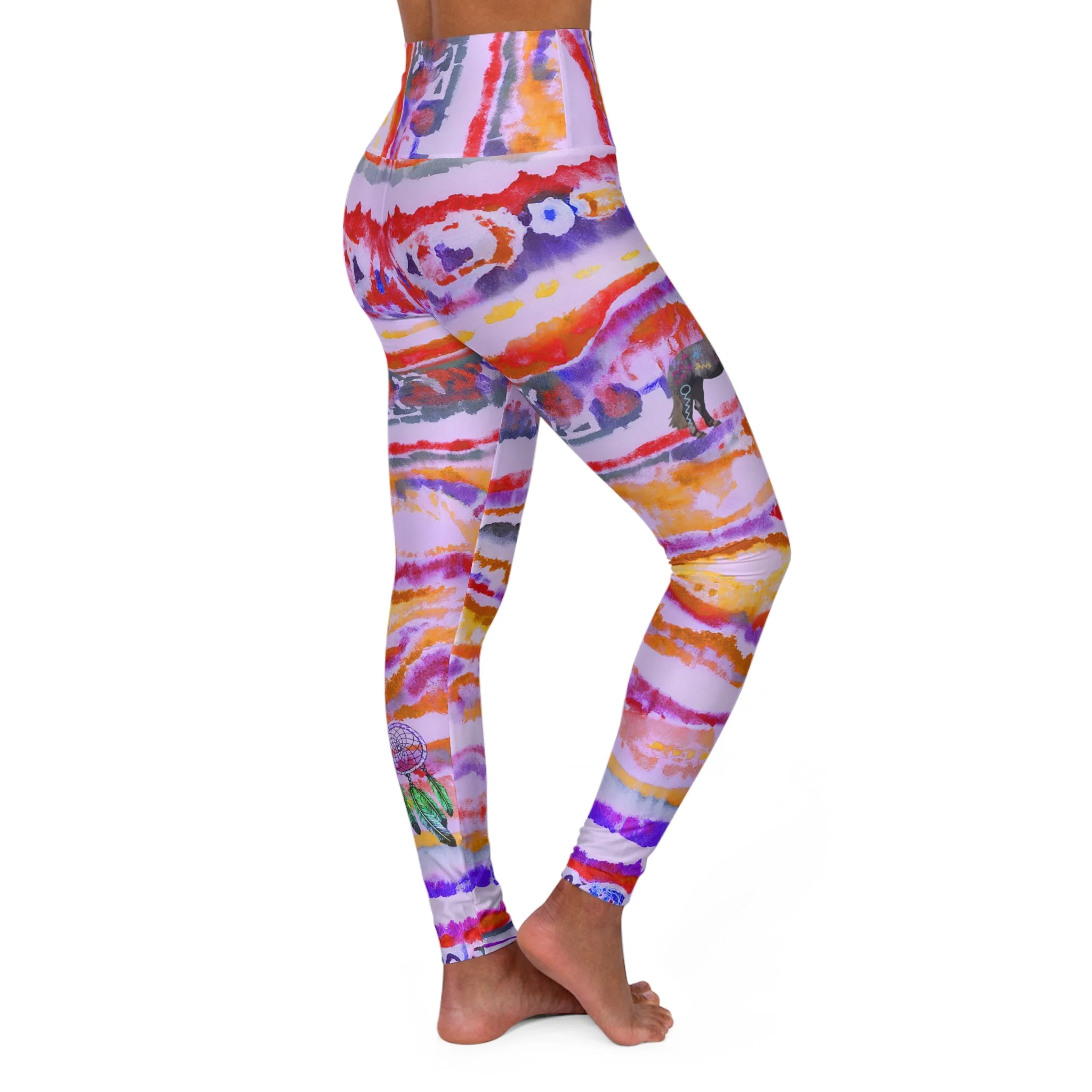 Aborigine Stripes and Stars High Waisted Leggings - Image 10