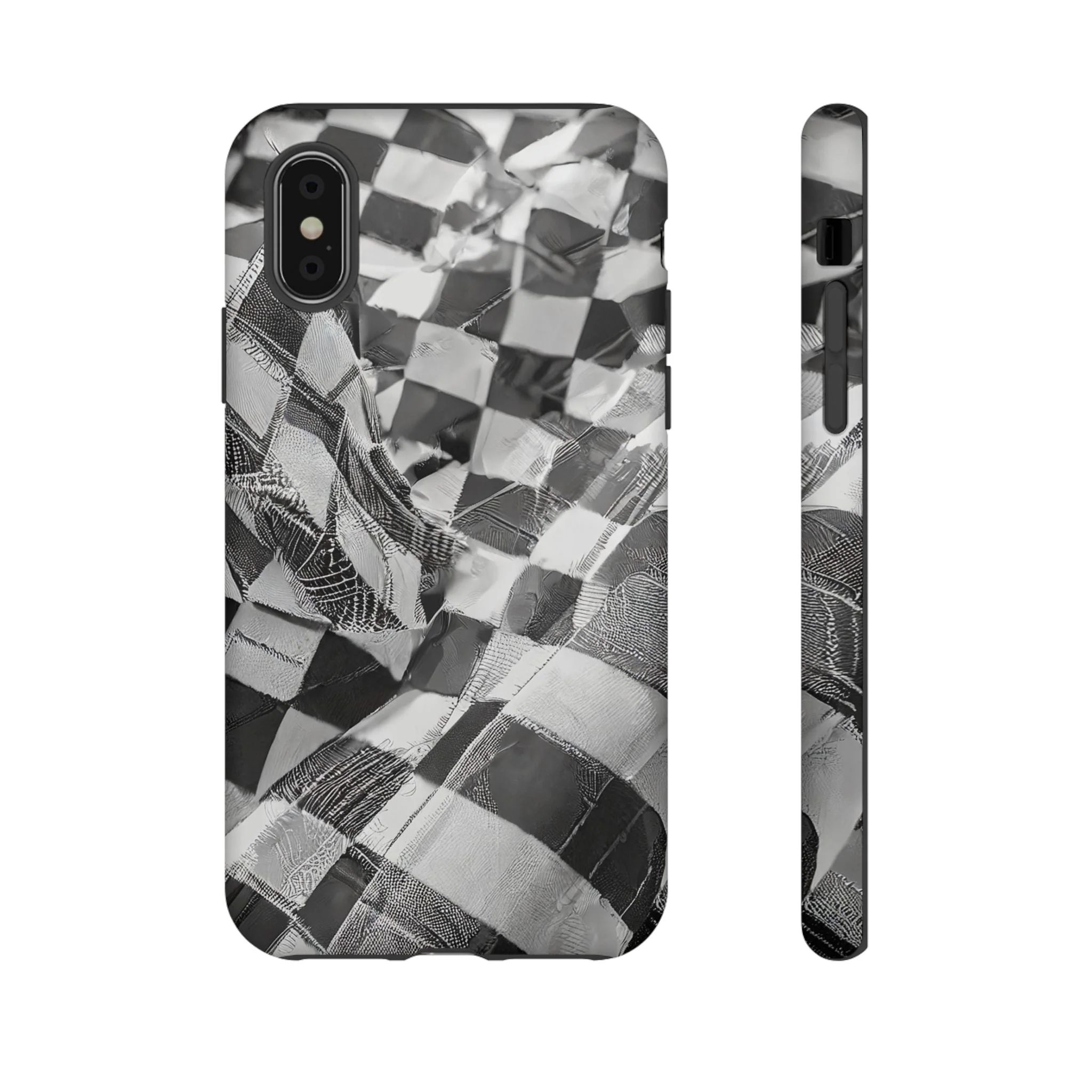 Abstract Checker Print Tough Phone Case - Image 10