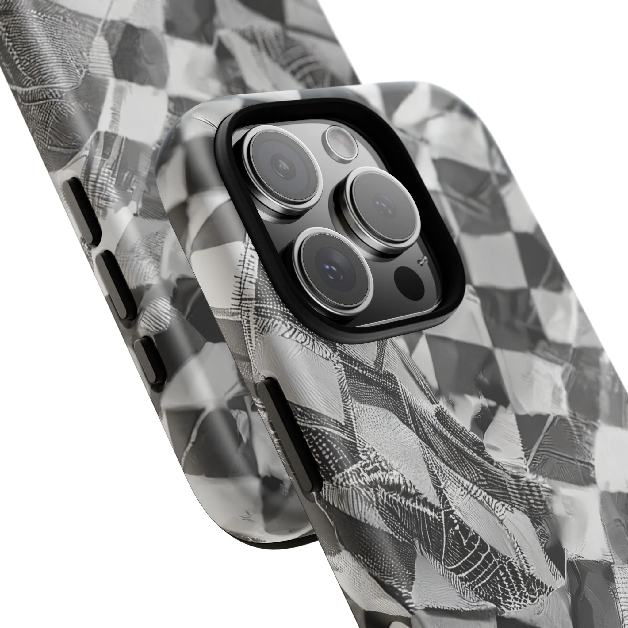 Abstract Checker Print Tough Phone Case - Image 104
