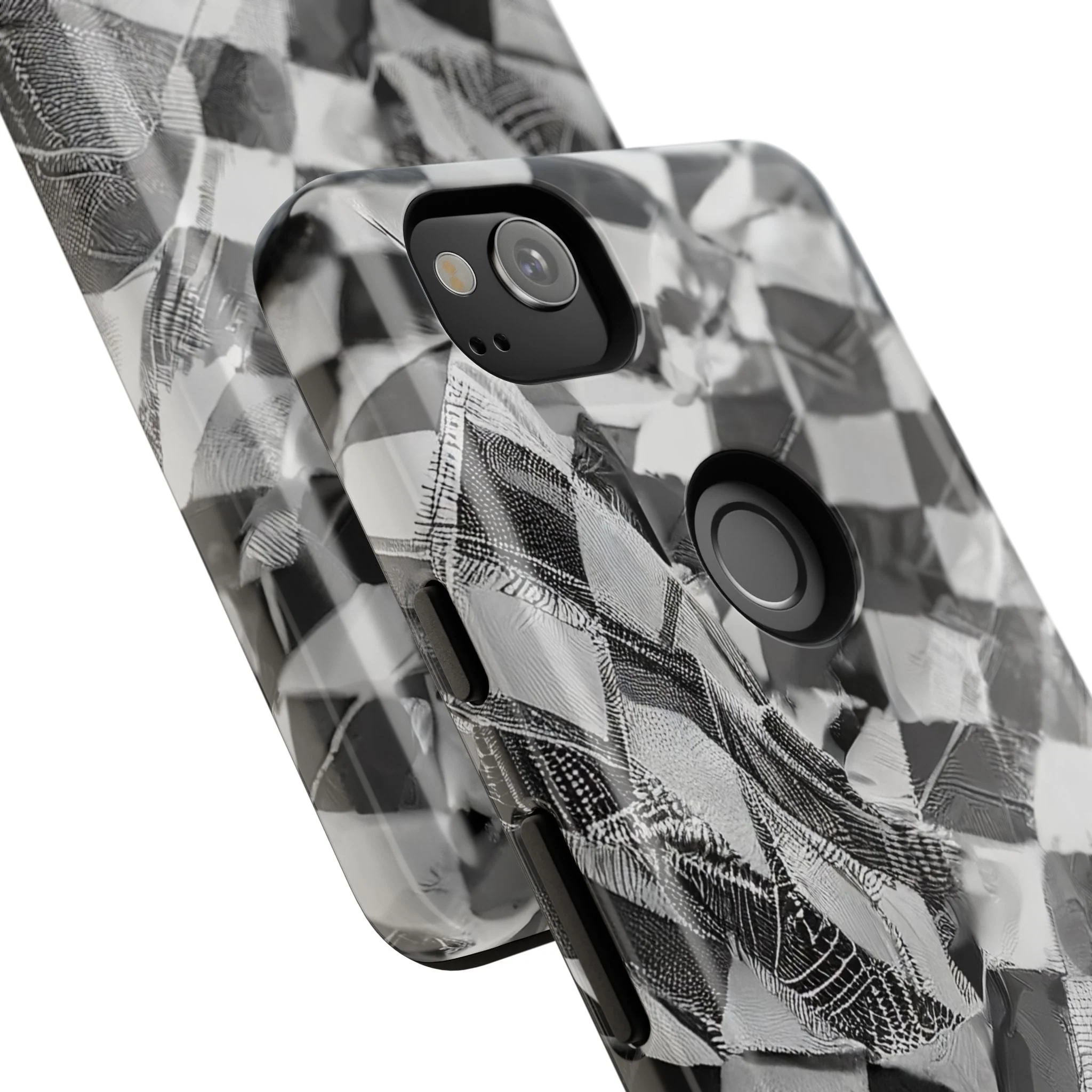 Abstract Checker Print Tough Phone Case - Image 111