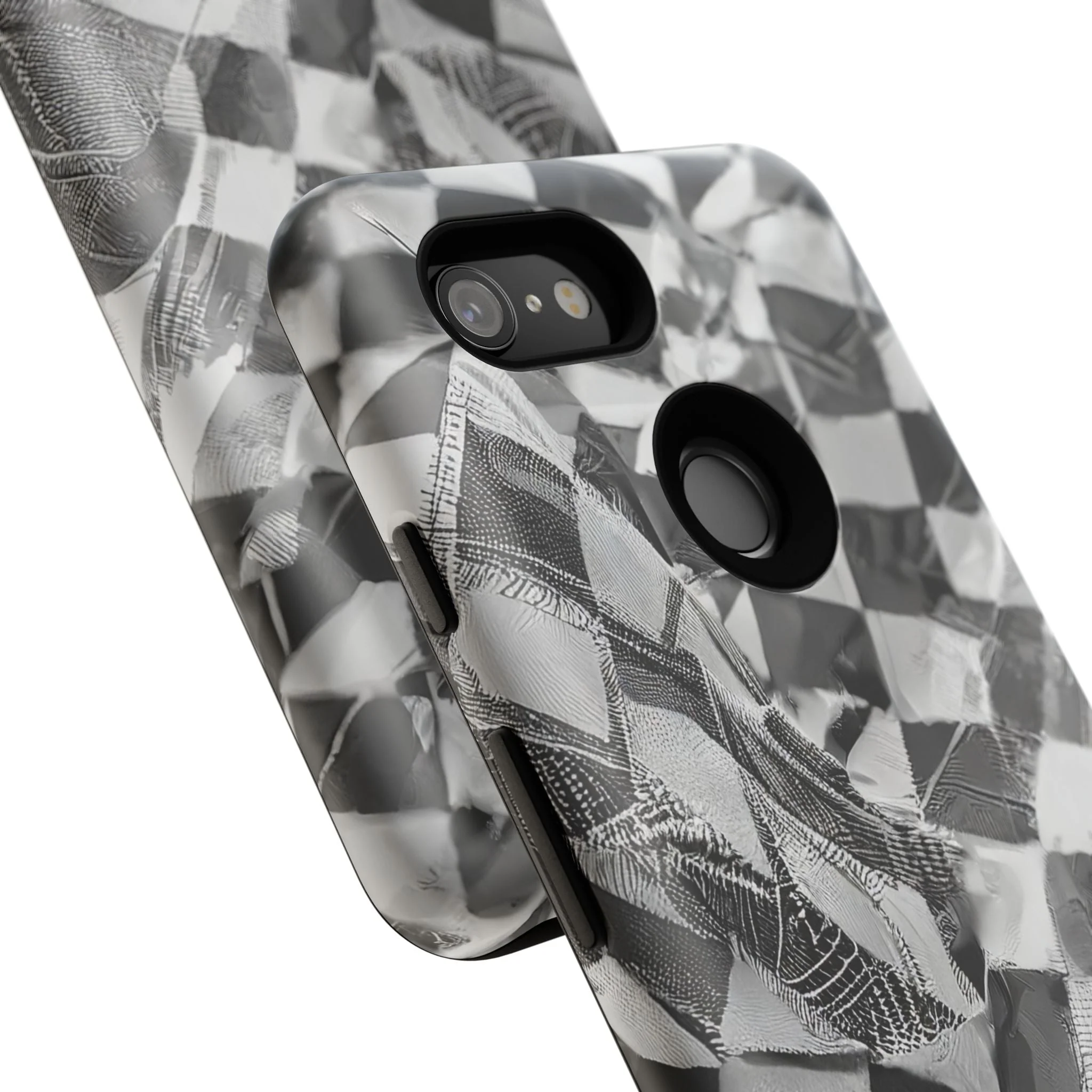 Abstract Checker Print Tough Phone Case - Image 117