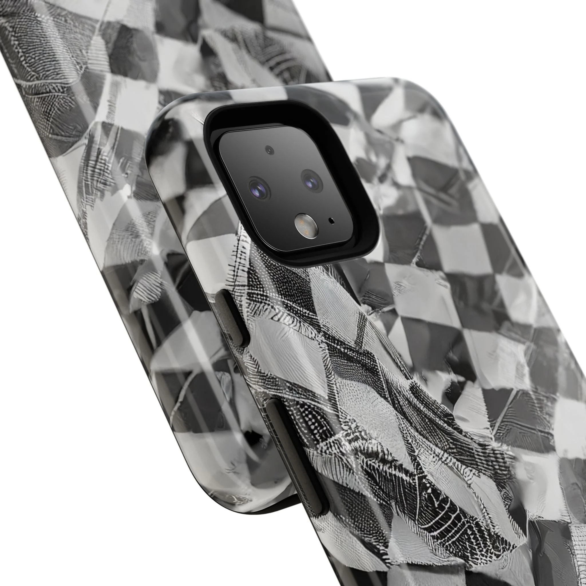 Abstract Checker Print Tough Phone Case - Image 119