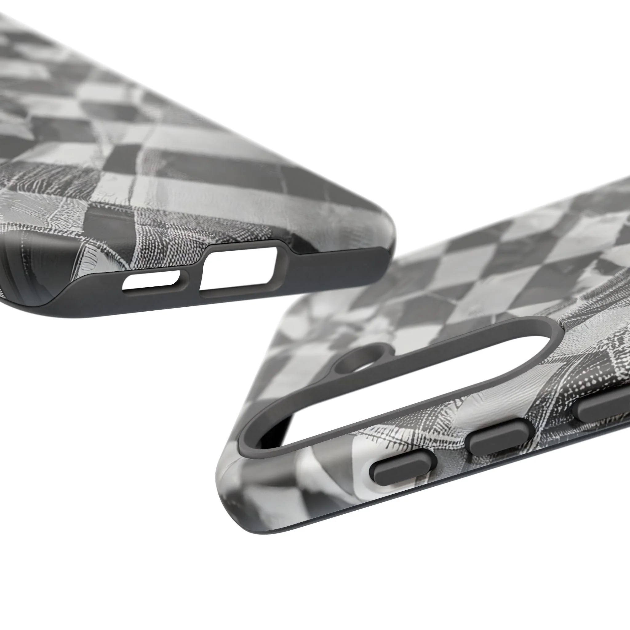 Abstract Checker Print Tough Phone Case - Image 131