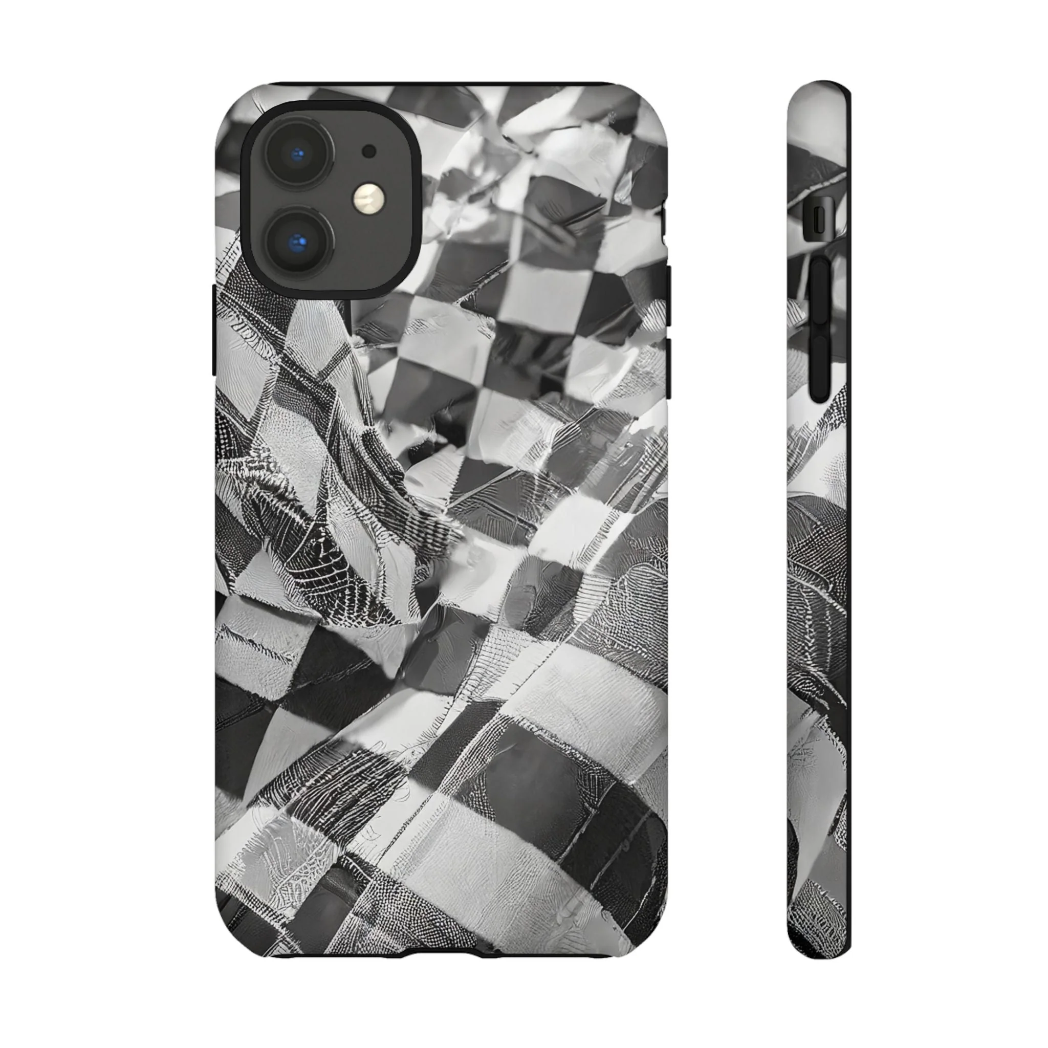 Abstract Checker Print Tough Phone Case - Image 14