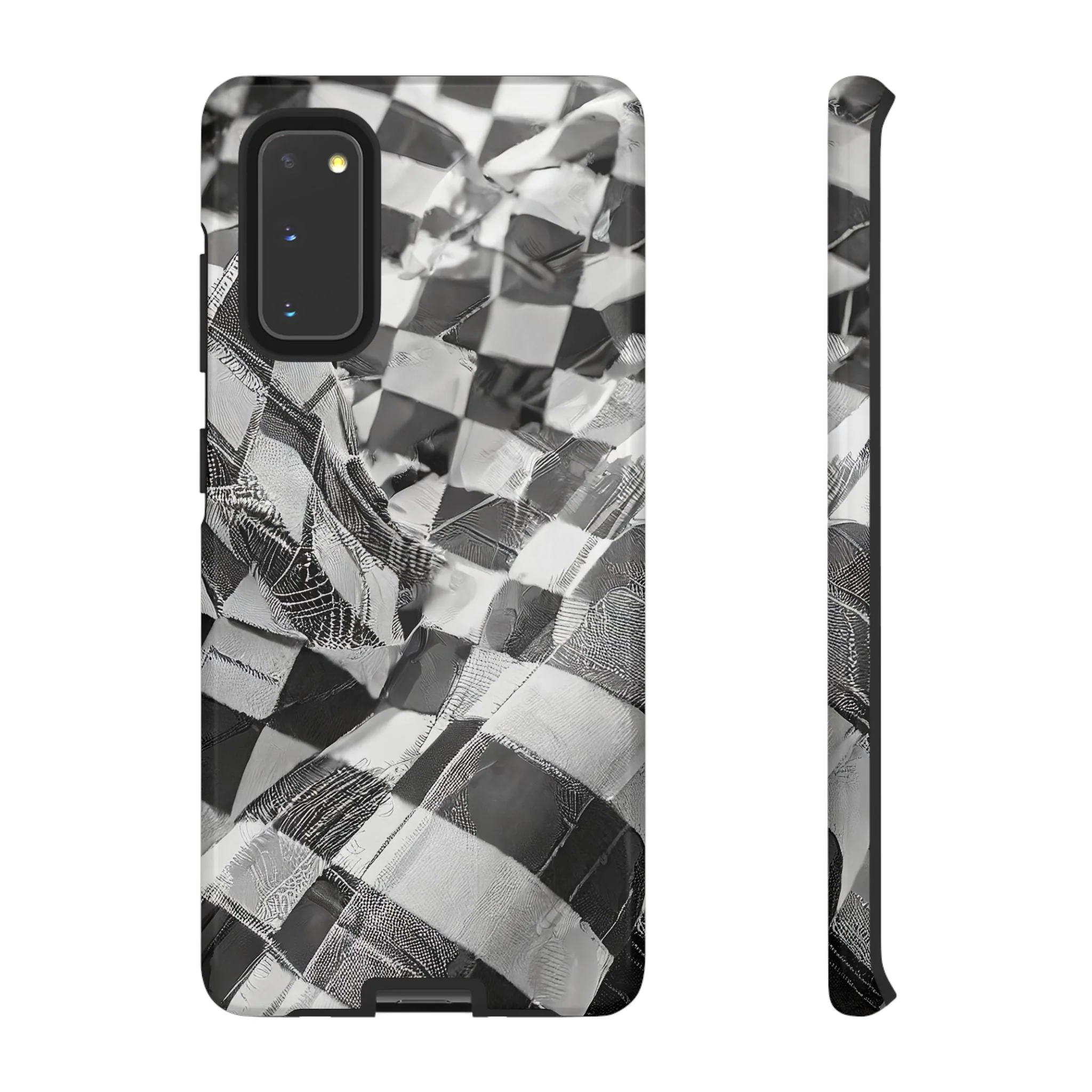 Abstract Checker Print Tough Phone Case - Image 15