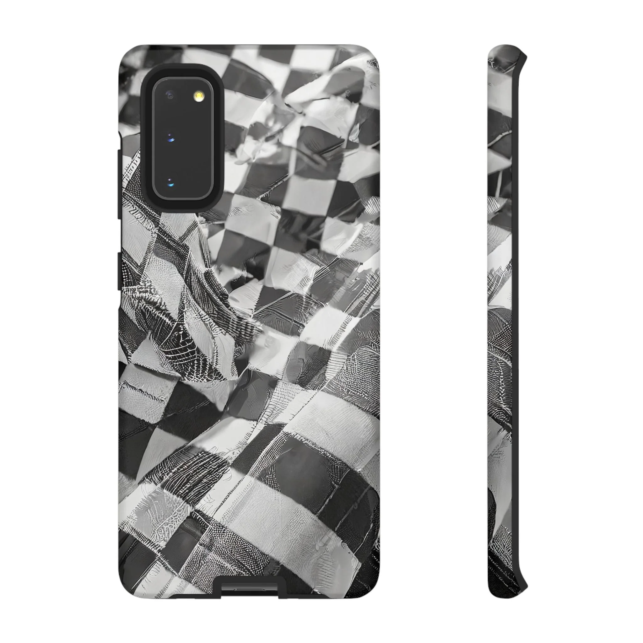 Abstract Checker Print Tough Phone Case - Image 16