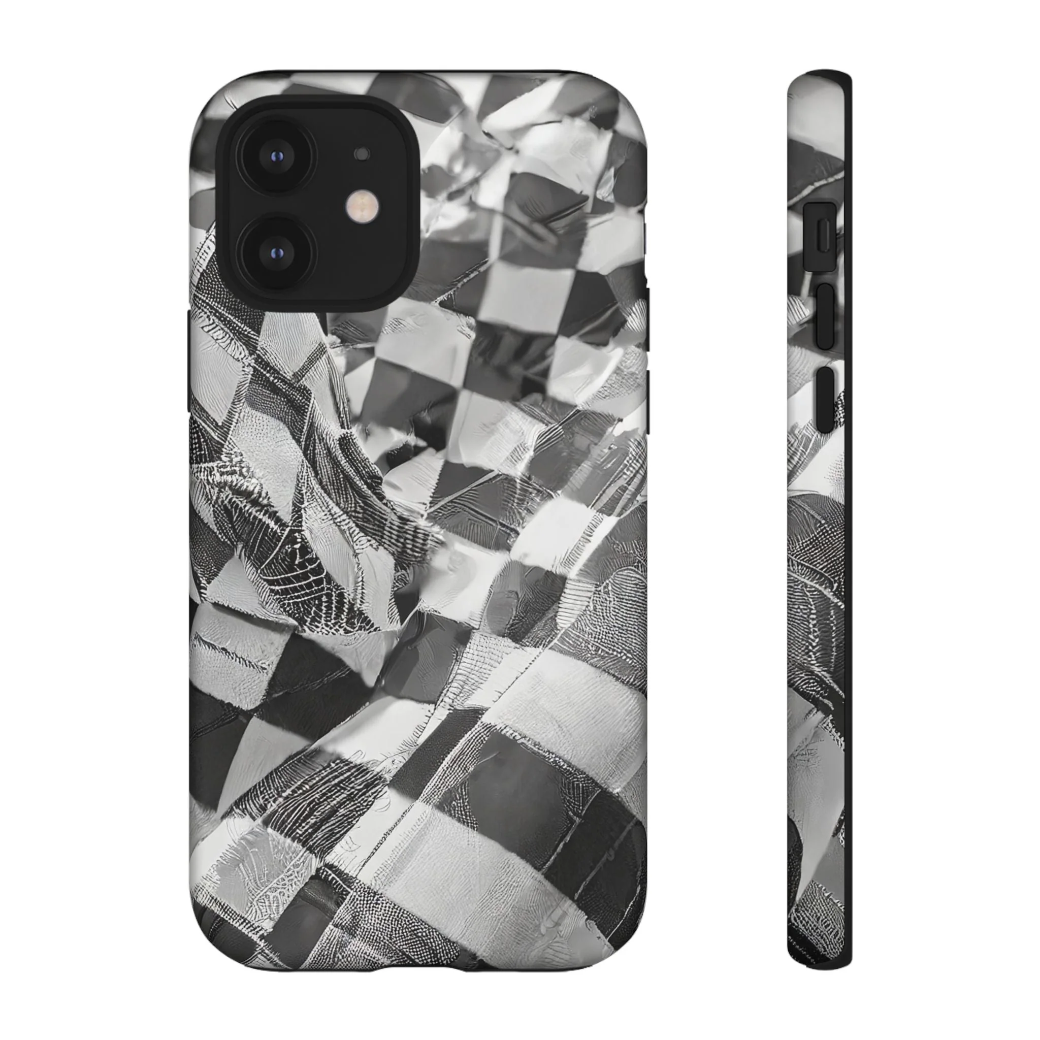 Abstract Checker Print Tough Phone Case - Image 18