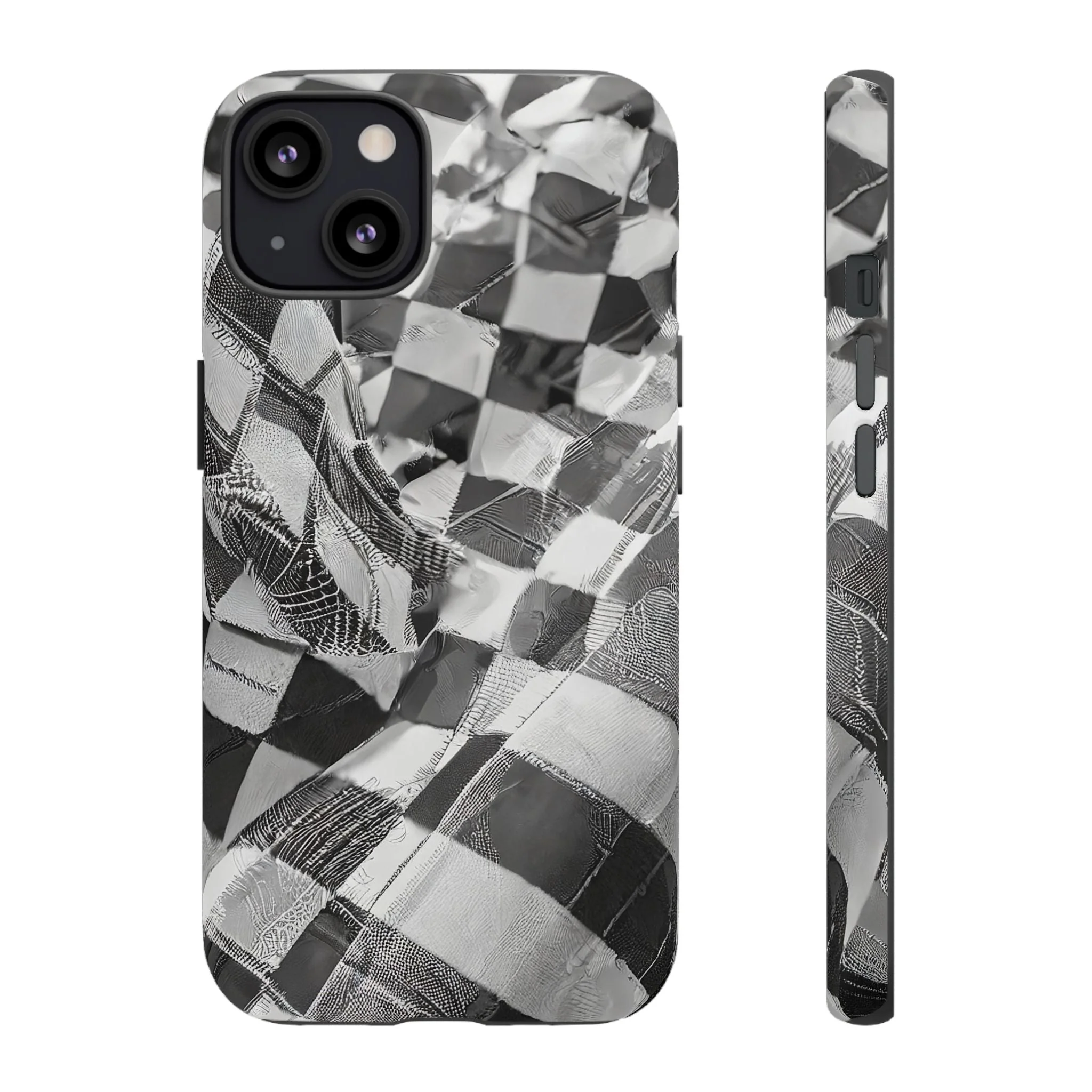 Abstract Checker Print Tough Phone Case - Image 20