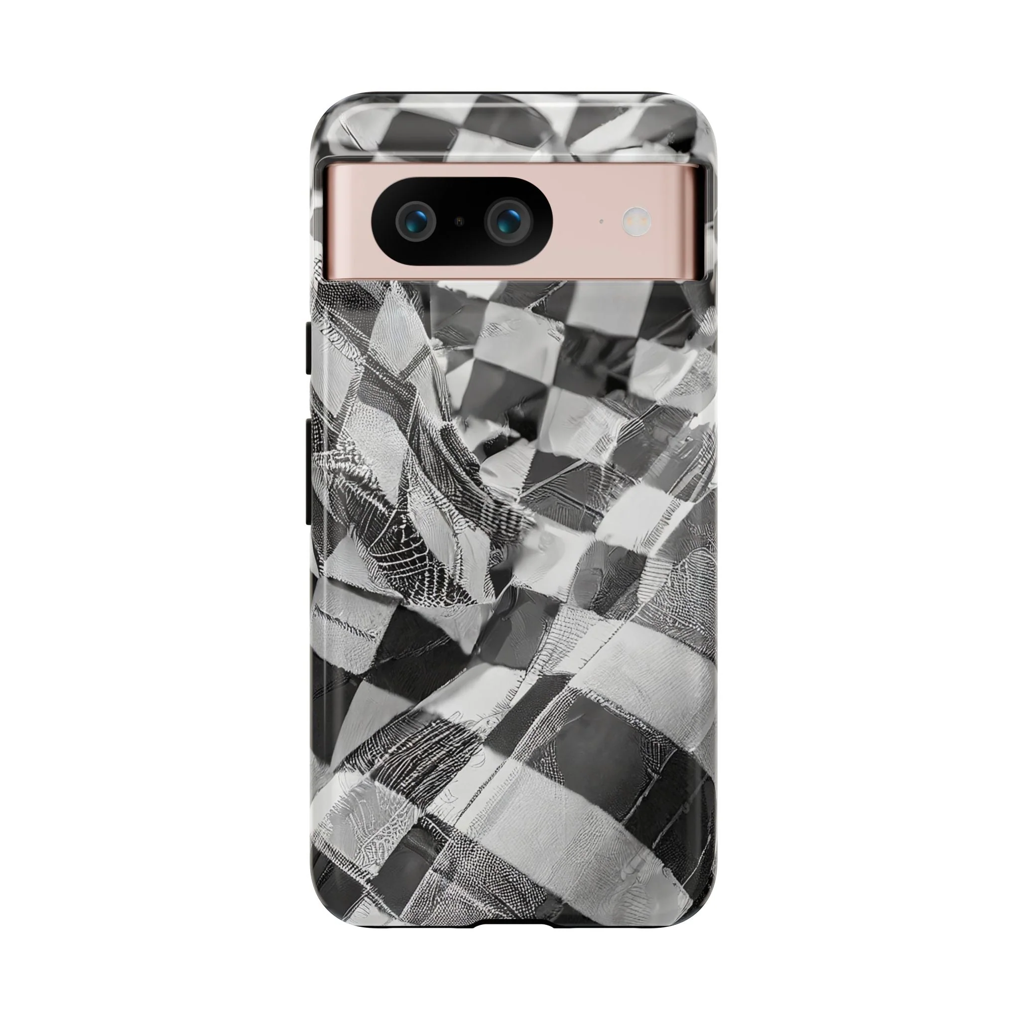 Abstract Checker Print Tough Phone Case - Image 37