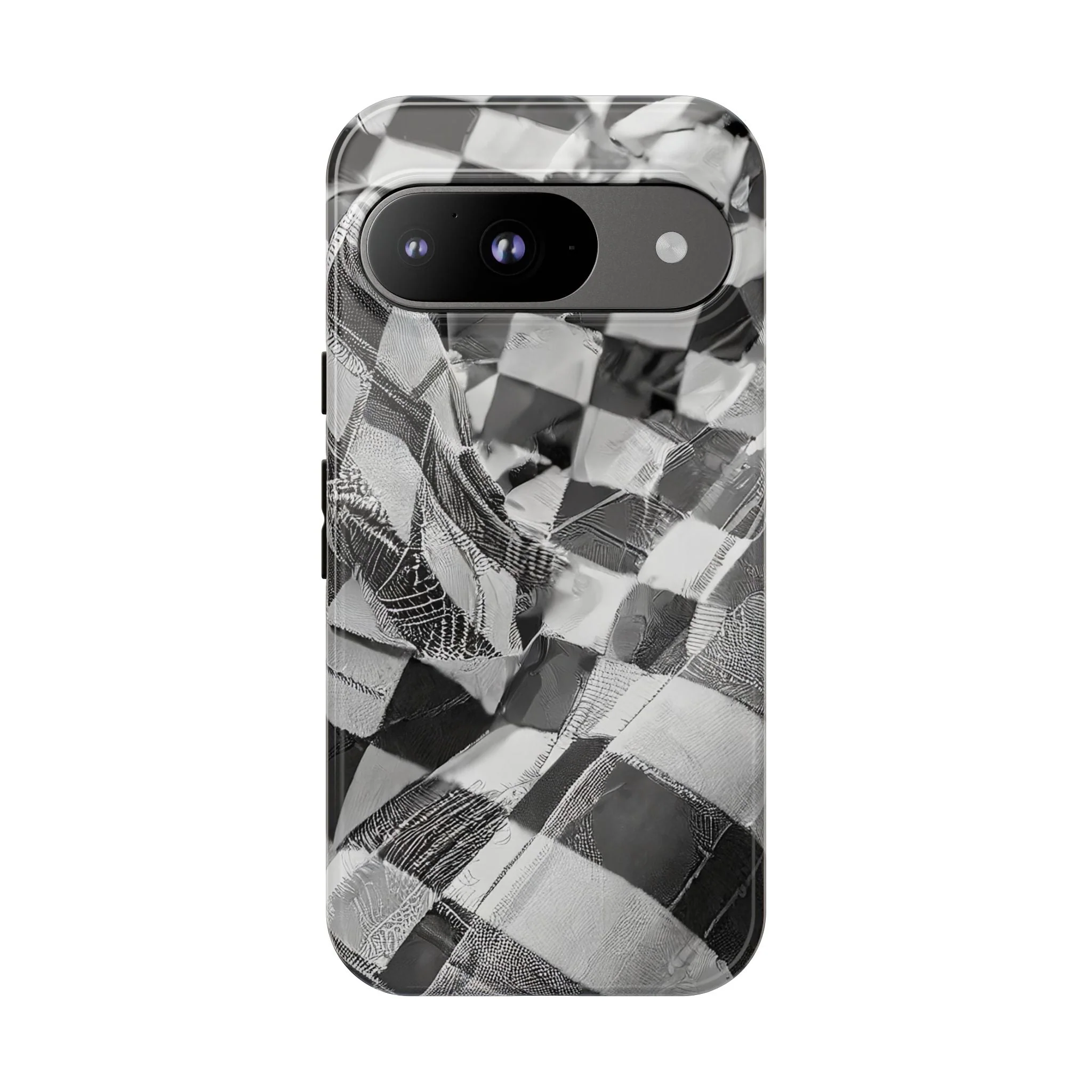 Abstract Checker Print Tough Phone Case - Image 41