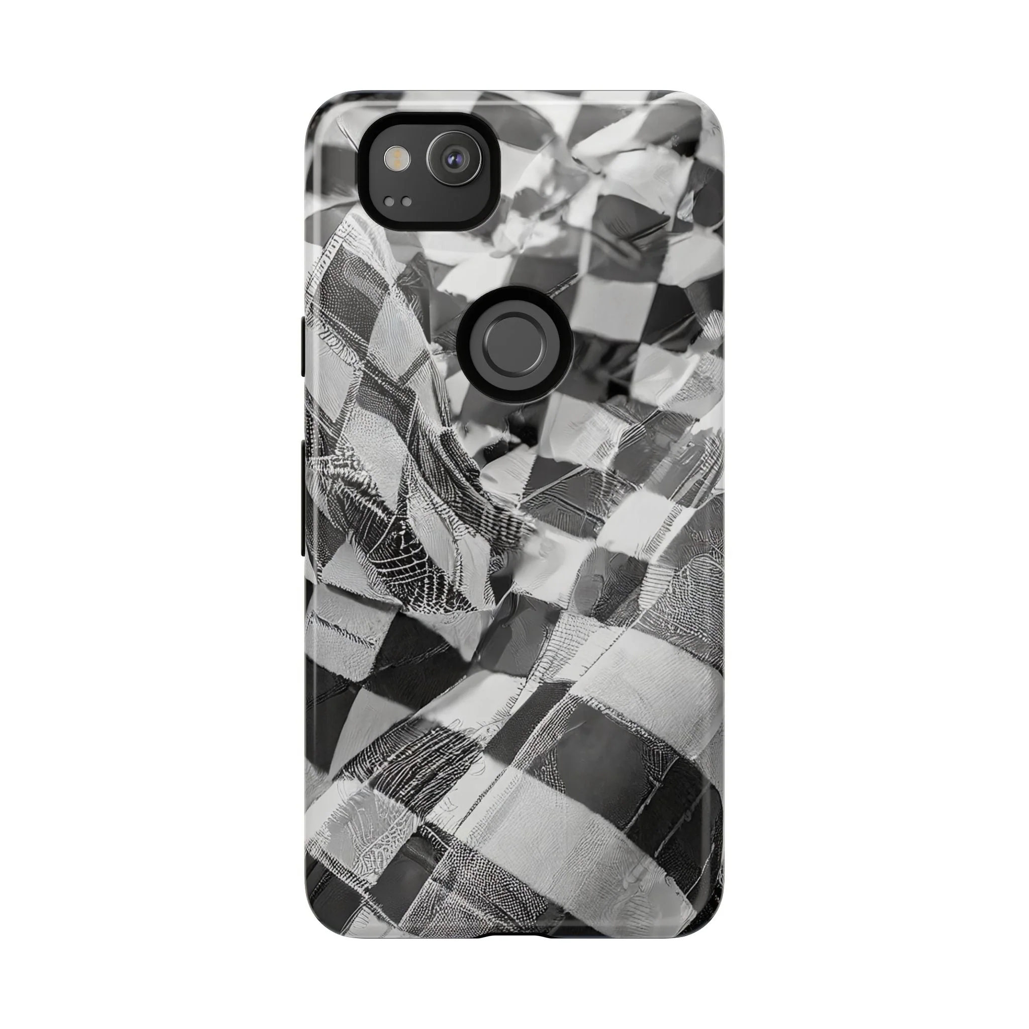 Abstract Checker Print Tough Phone Case - Image 43