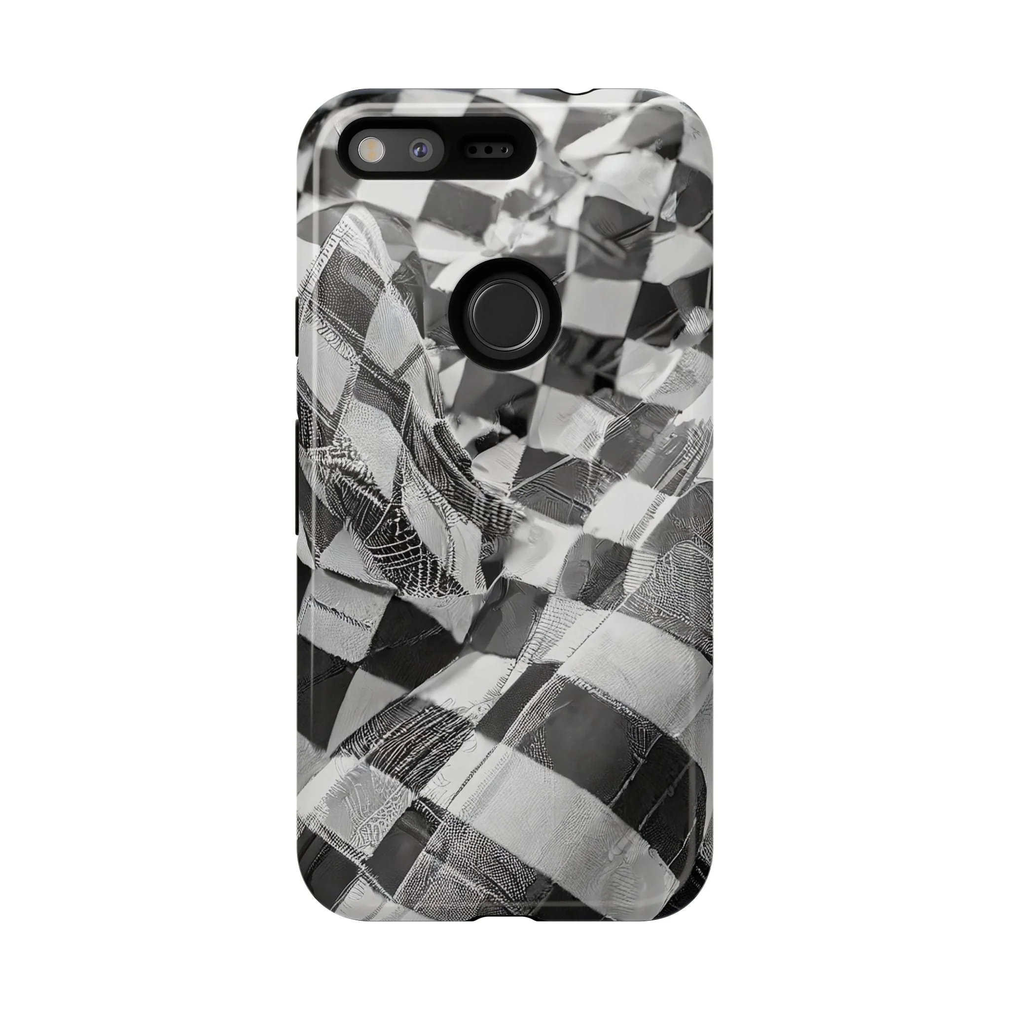 Abstract Checker Print Tough Phone Case - Image 49
