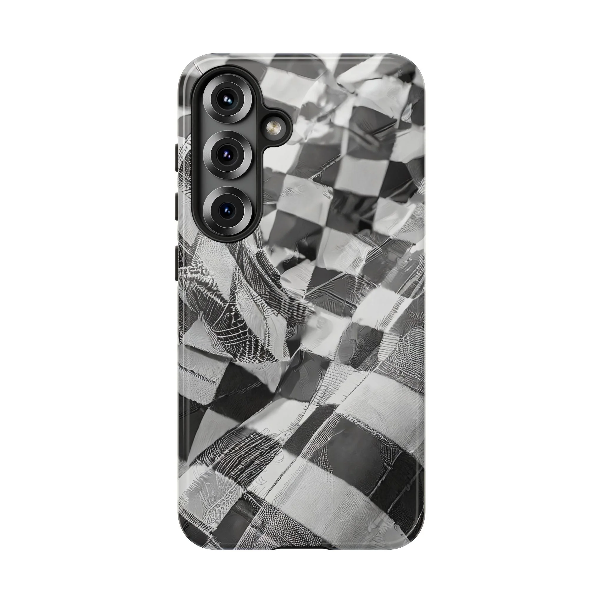 Abstract Checker Print Tough Phone Case - Image 51
