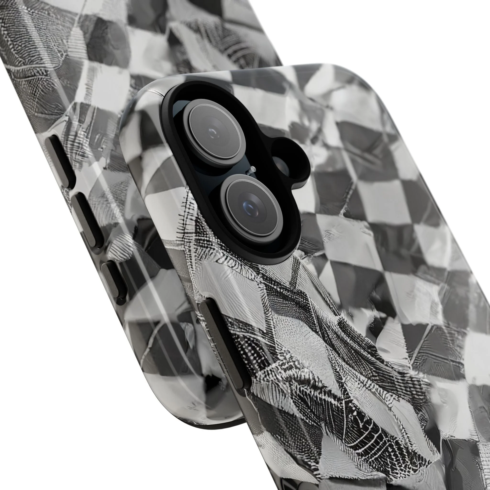 Abstract Checker Print Tough Phone Case - Image 53