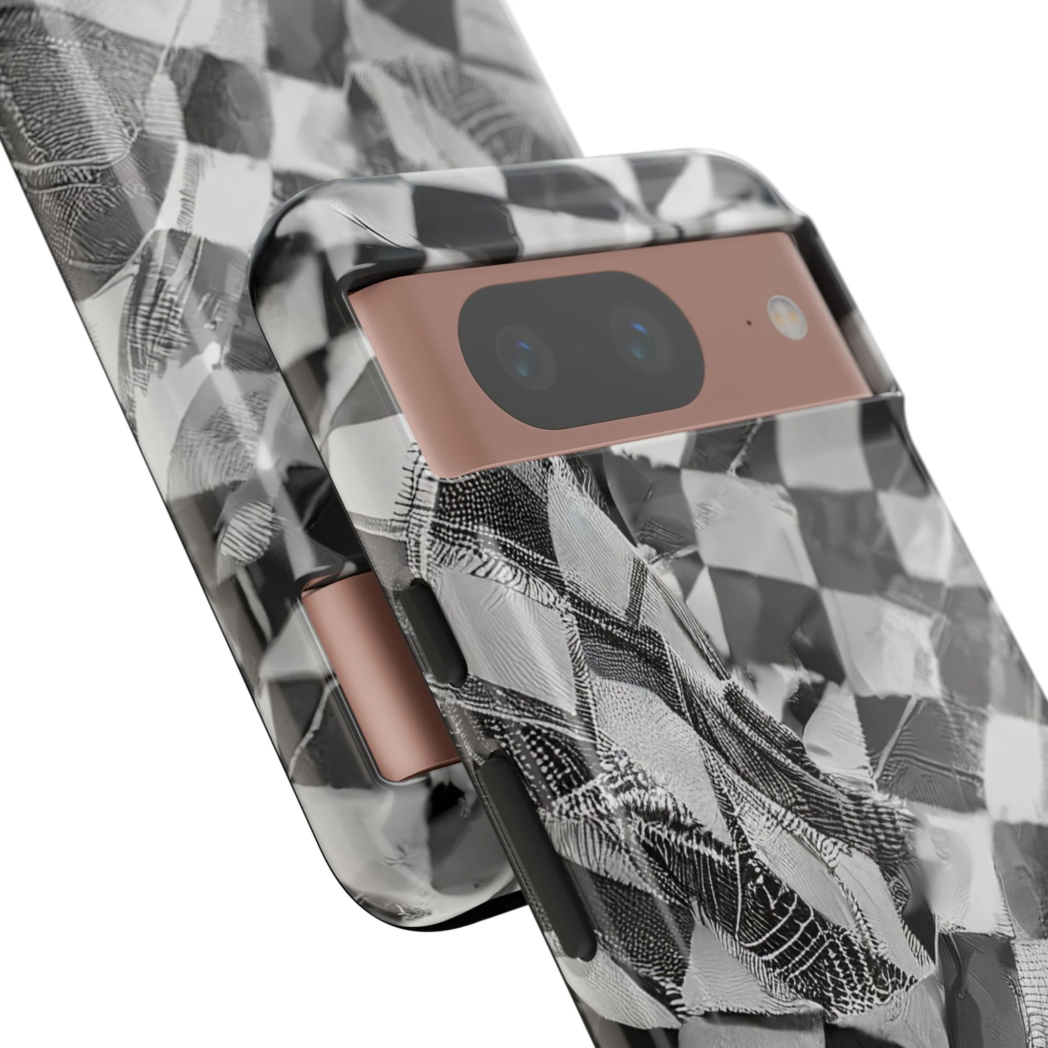 Abstract Checker Print Tough Phone Case - Image 95