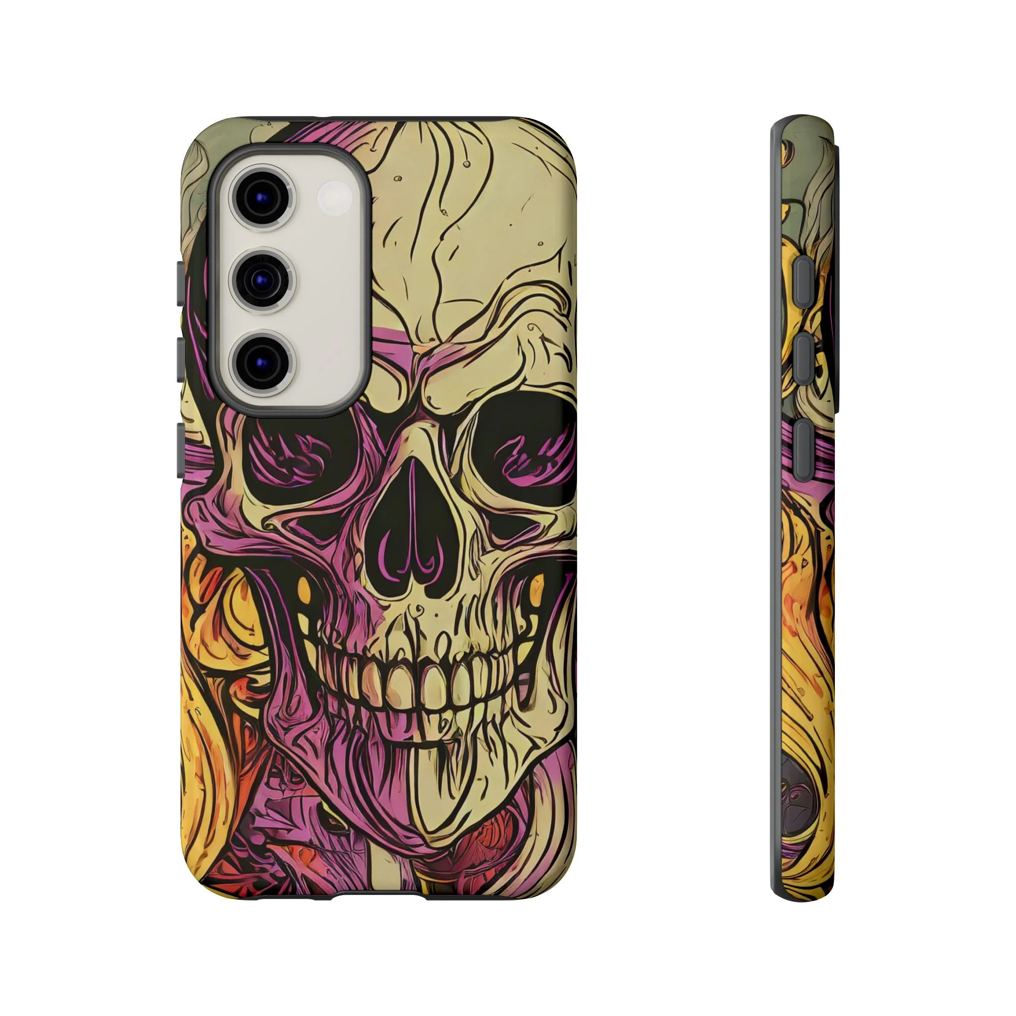 Abstract Purple Skull Tough Phone Case - Image 29