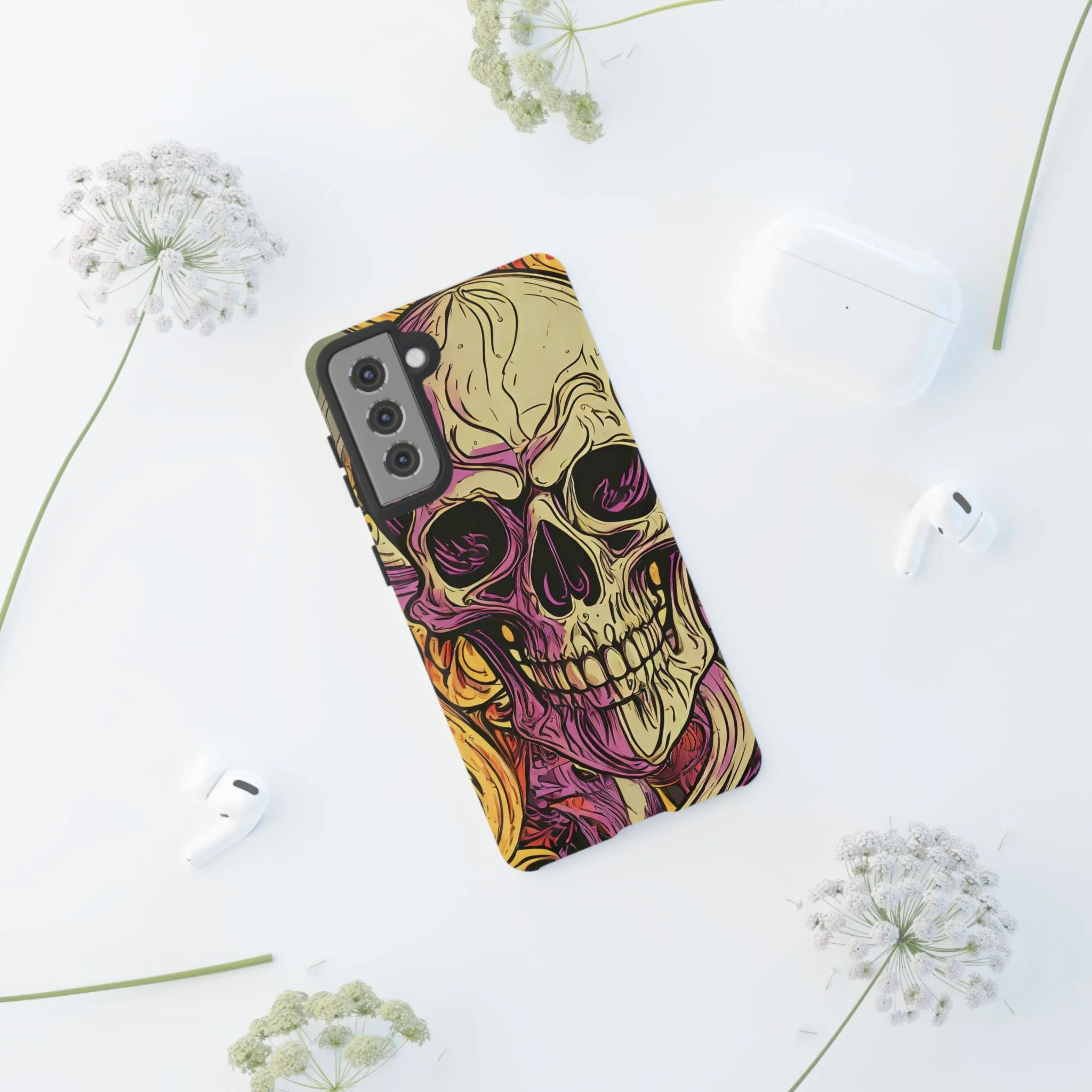 Abstract Purple Skull Tough Phone Case - Image 61