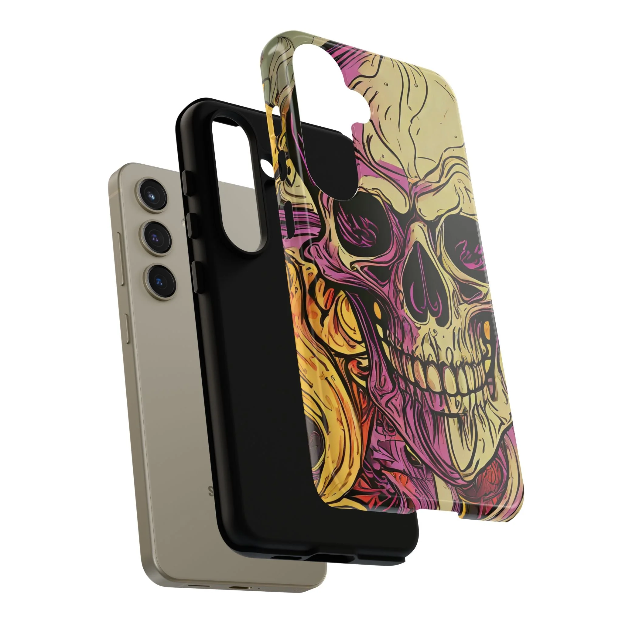 Abstract Purple Skull Tough Phone Case - Image 91