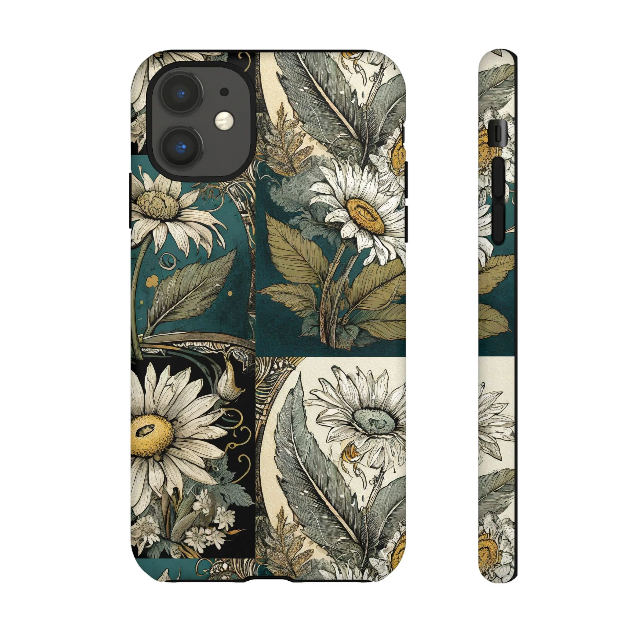 Abstract Teal Daisy Tough Phone Case - Image 12