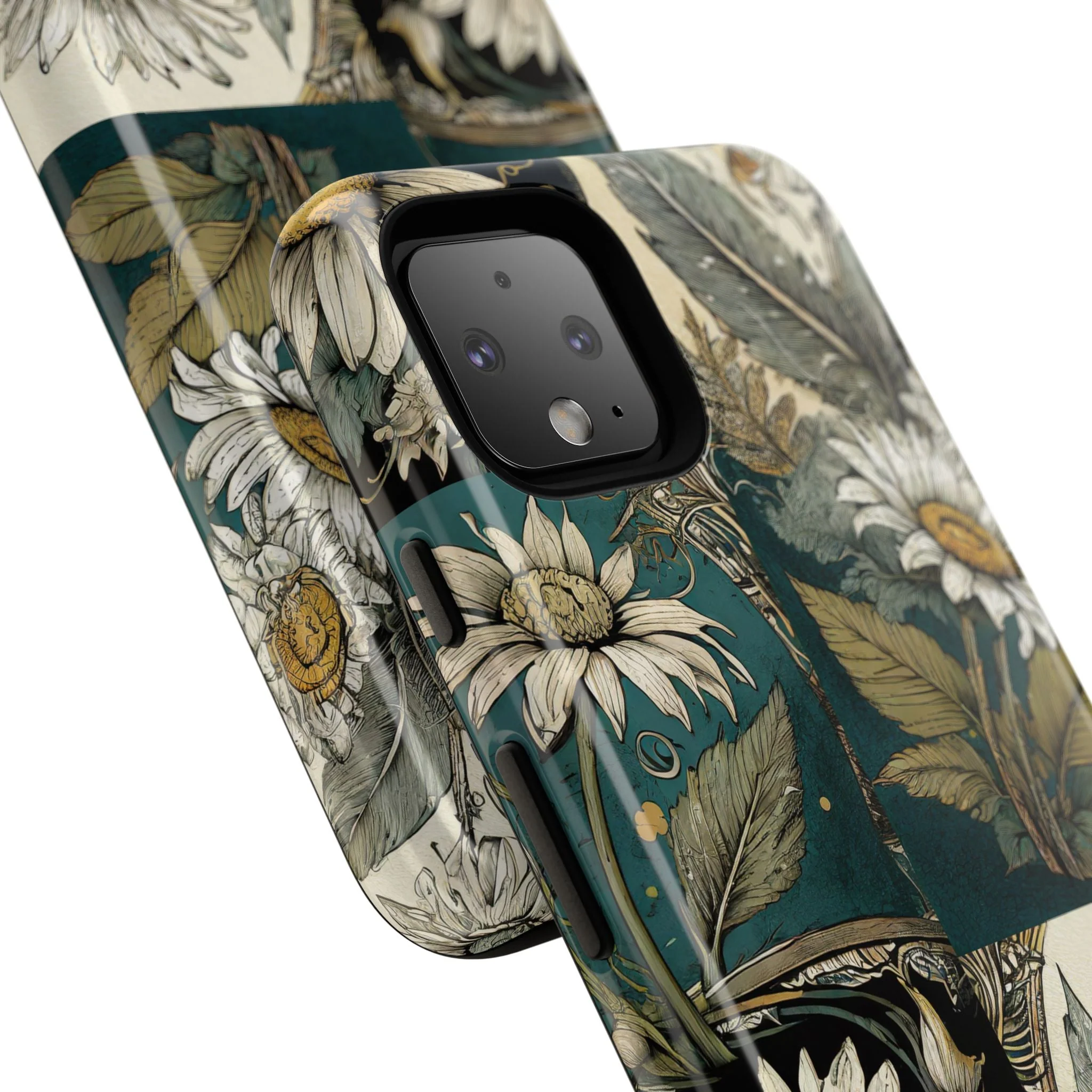 Abstract Teal Daisy Tough Phone Case - Image 121
