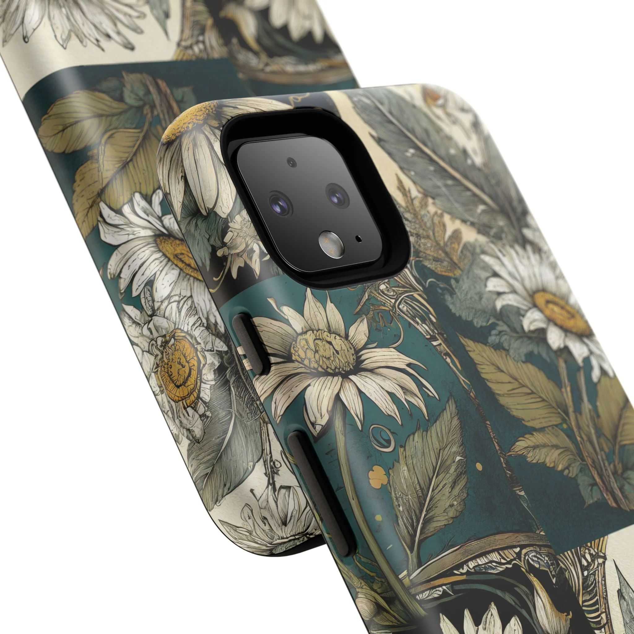 Abstract Teal Daisy Tough Phone Case - Image 123