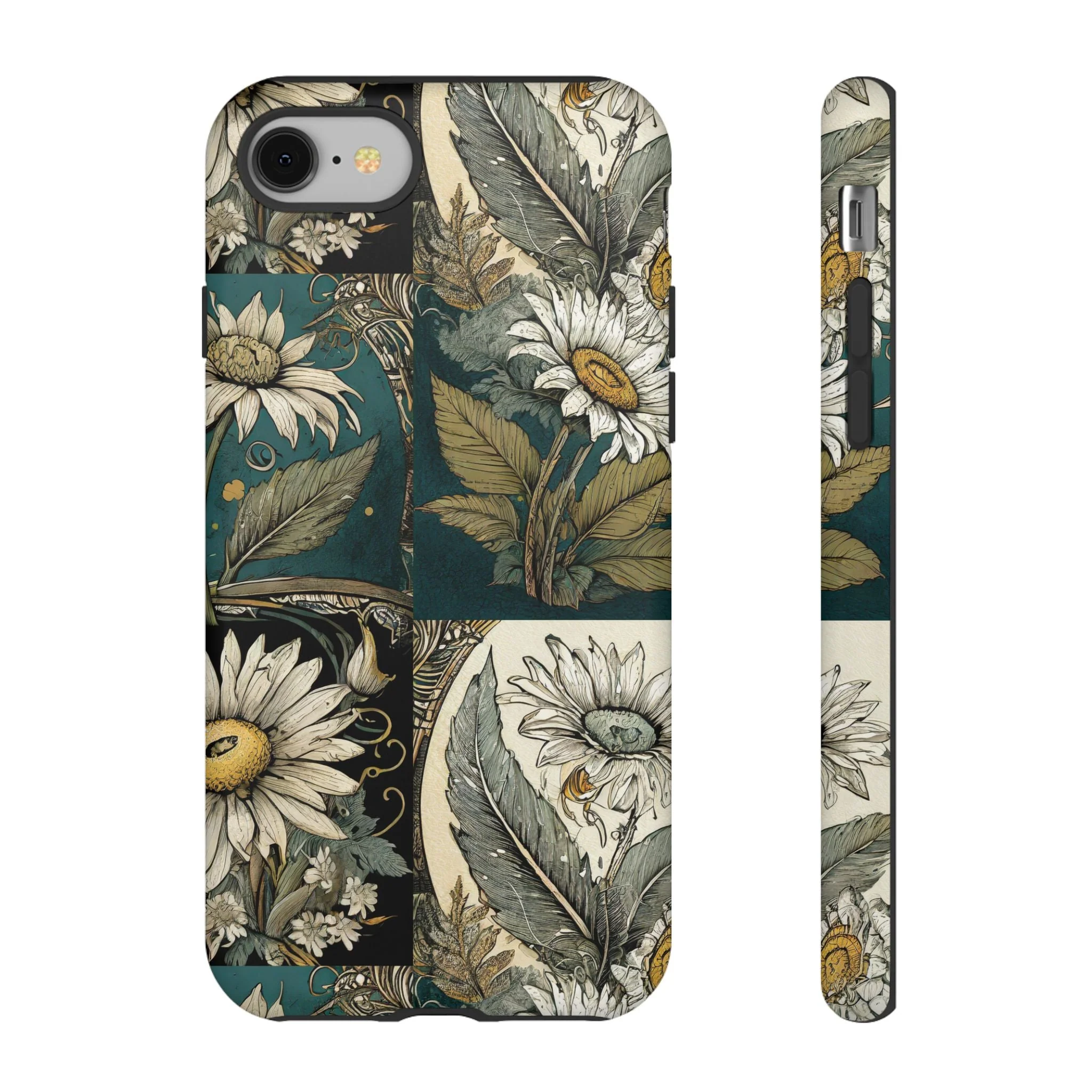 Abstract Teal Daisy Tough Phone Case - Image 2