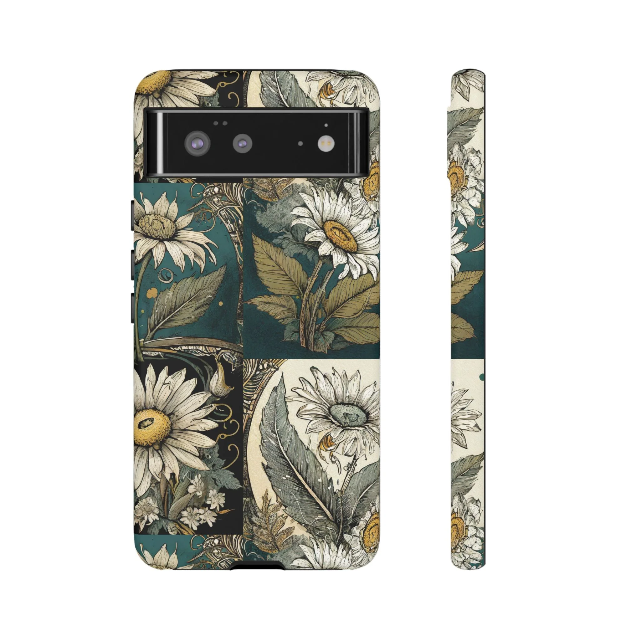 Abstract Teal Daisy Tough Phone Case - Image 22
