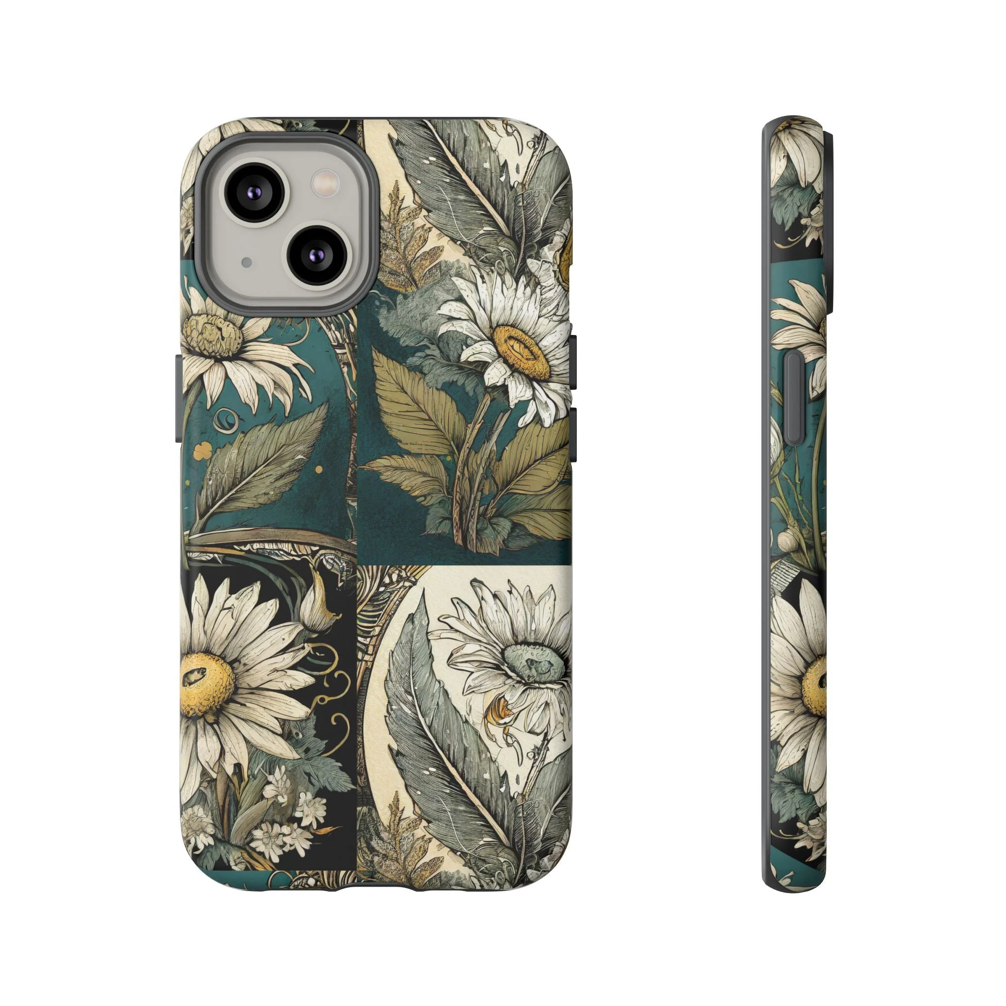 Abstract Teal Daisy Tough Phone Case - Image 26
