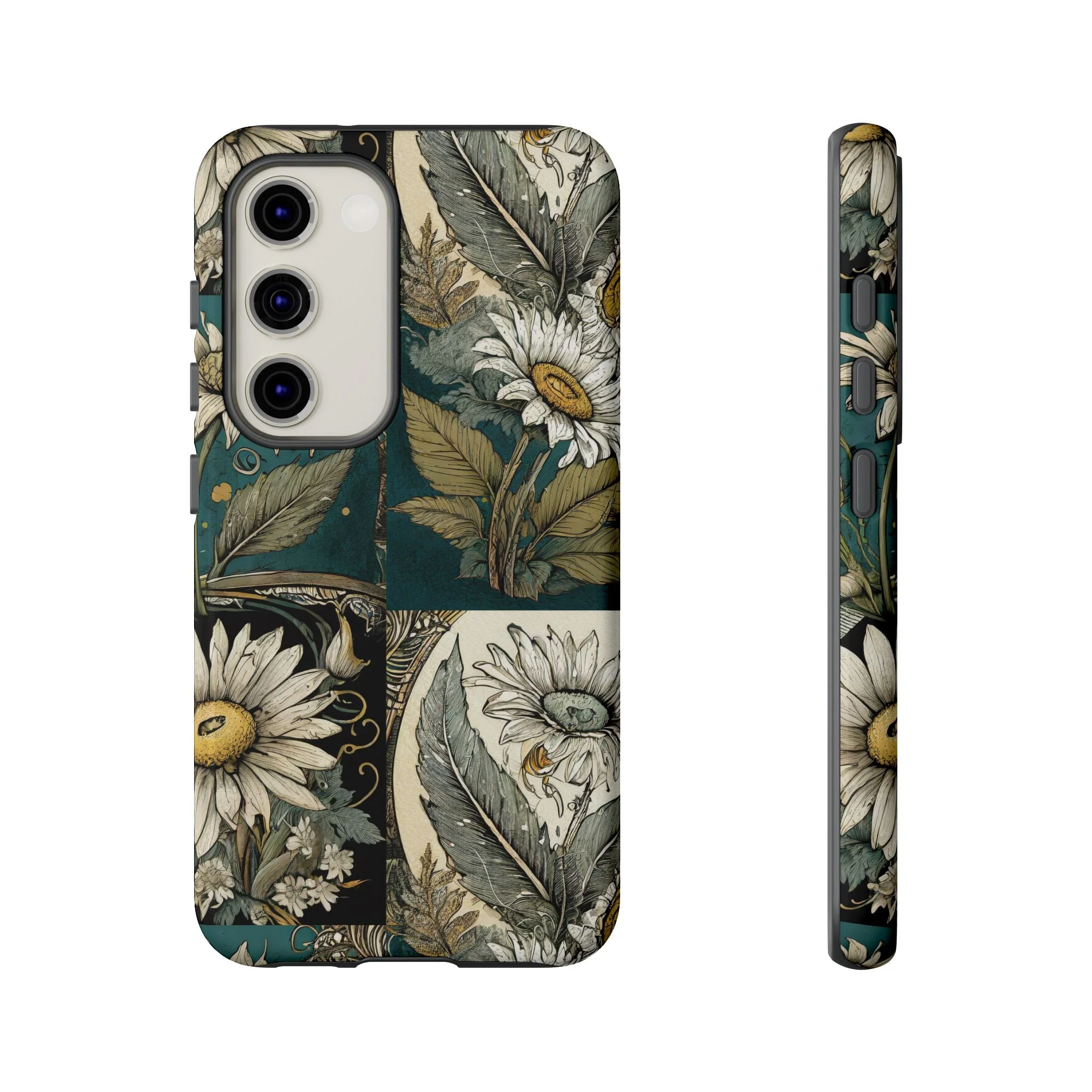 Abstract Teal Daisy Tough Phone Case - Image 27