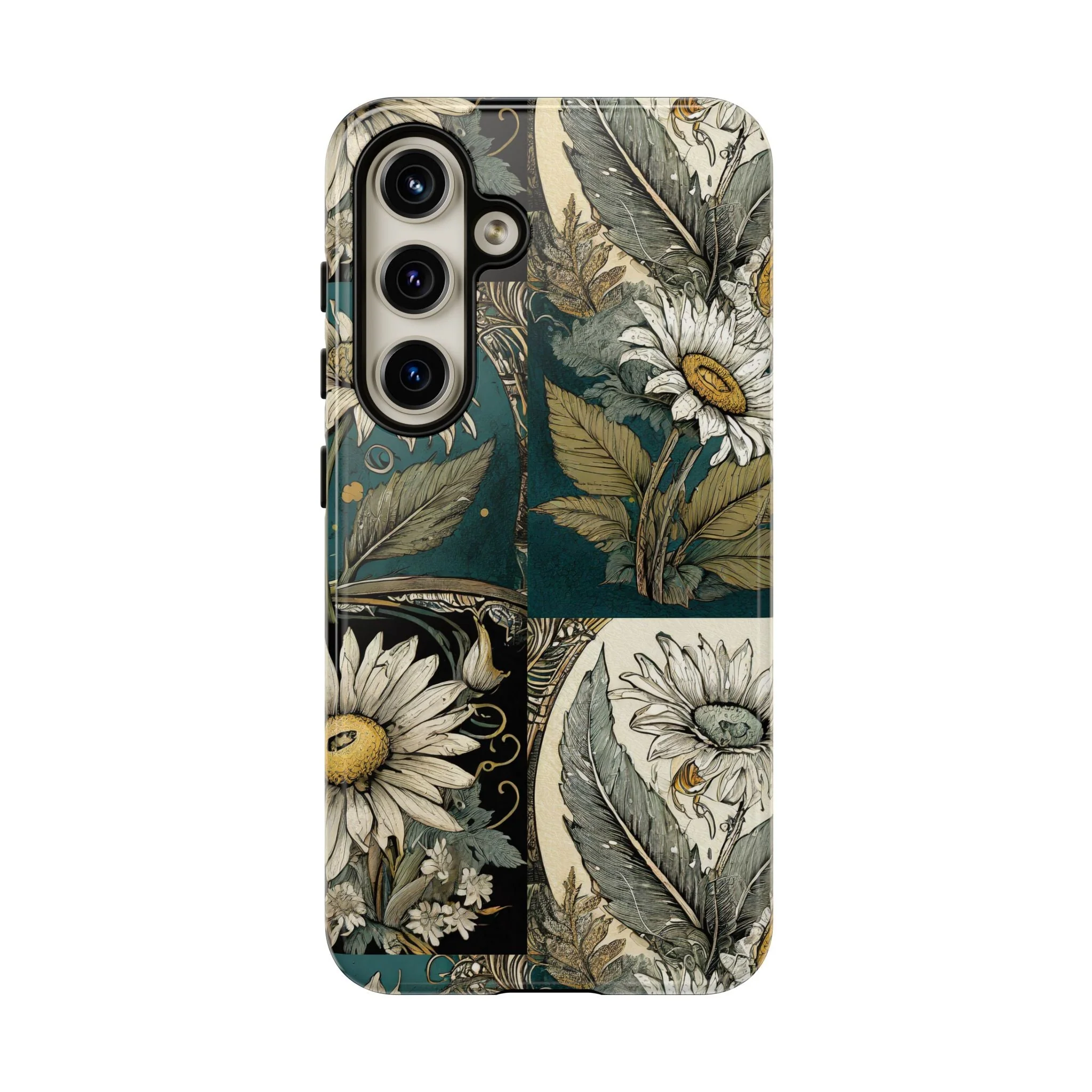 Abstract Teal Daisy Tough Phone Case - Image 33