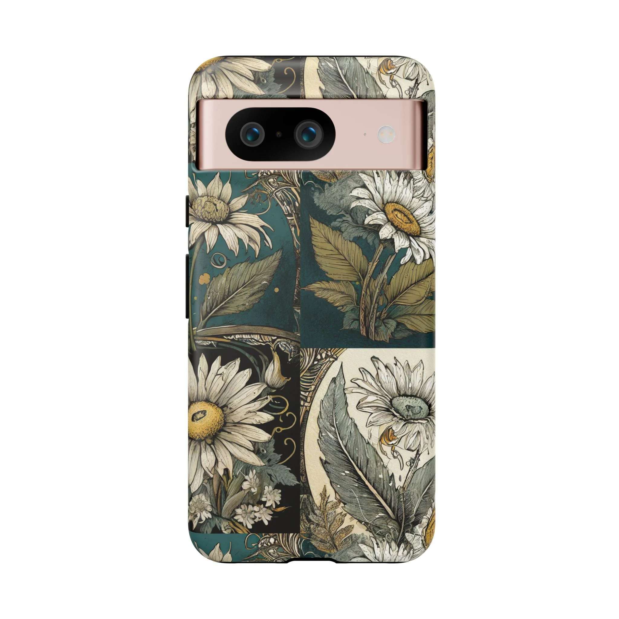 Abstract Teal Daisy Tough Phone Case - Image 36