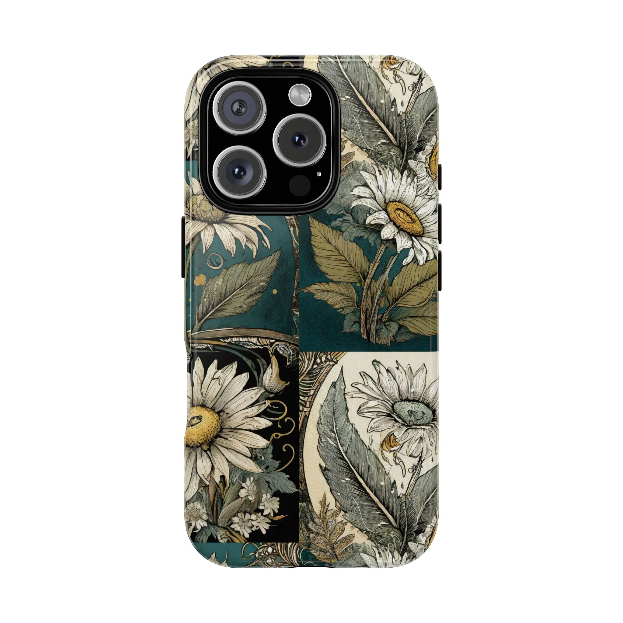 Abstract Teal Daisy Tough Phone Case - Image 39