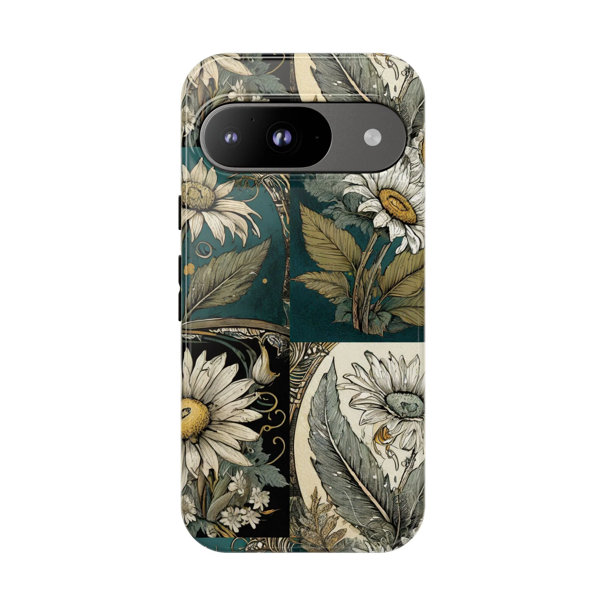 Abstract Teal Daisy Tough Phone Case - Image 41