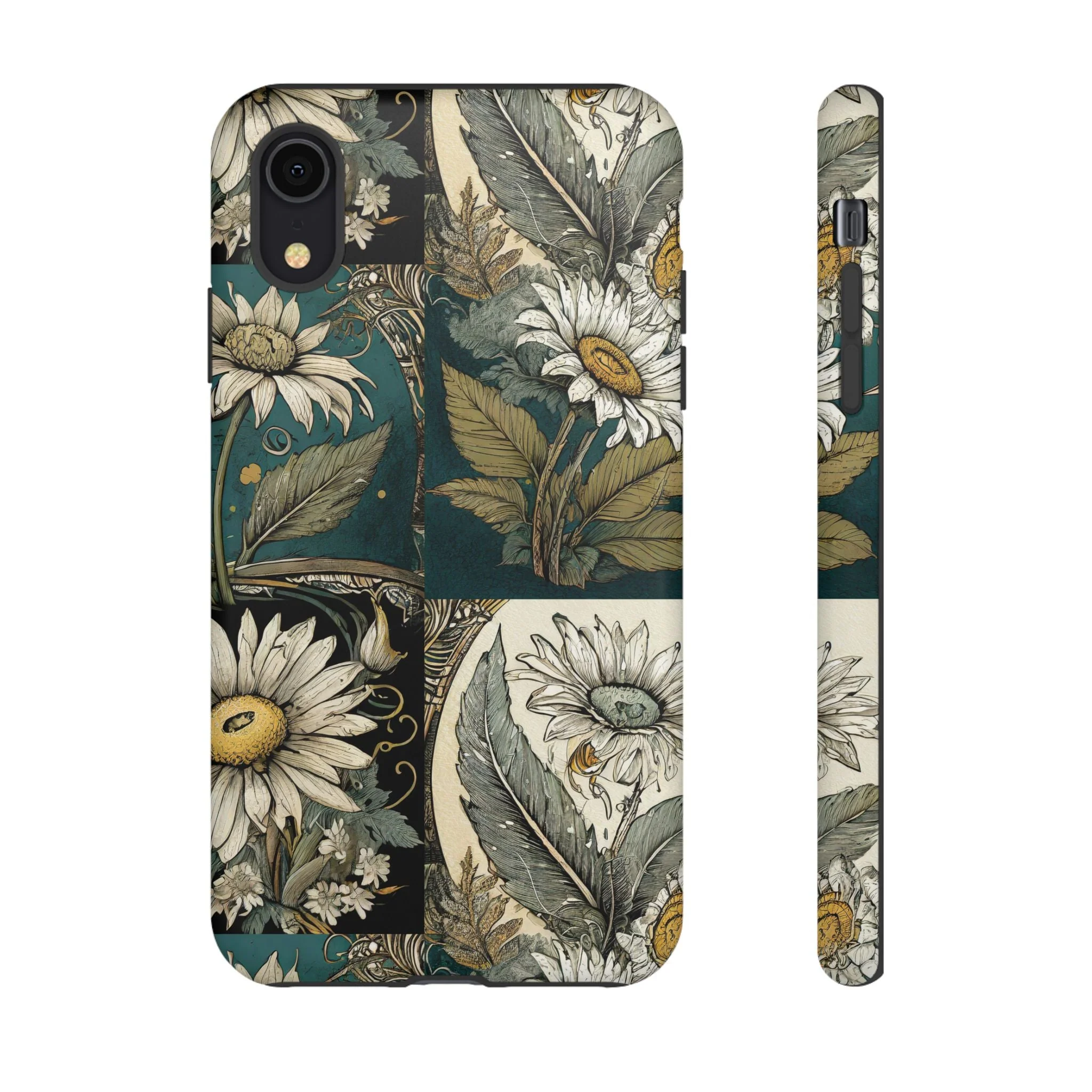 Abstract Teal Daisy Tough Phone Case - Image 6