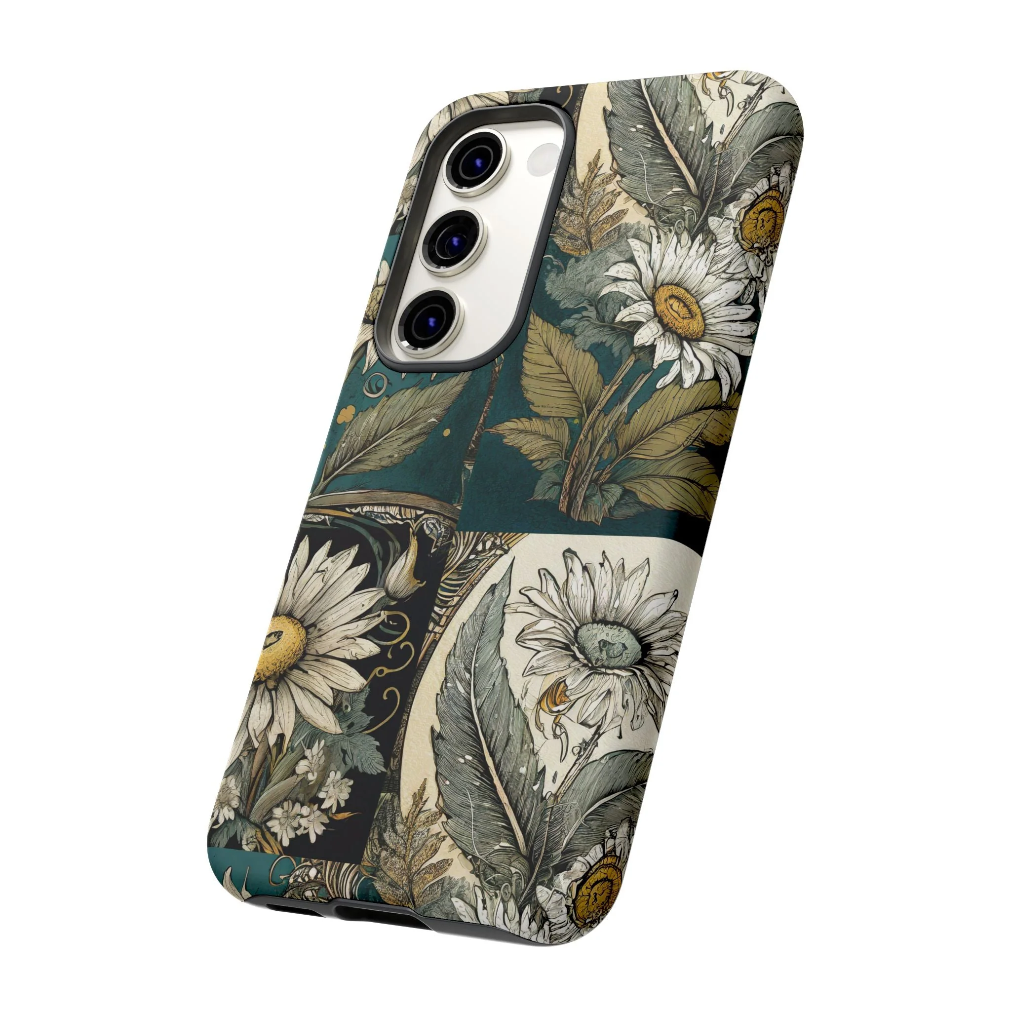 Abstract Teal Daisy Tough Phone Case - Image 72