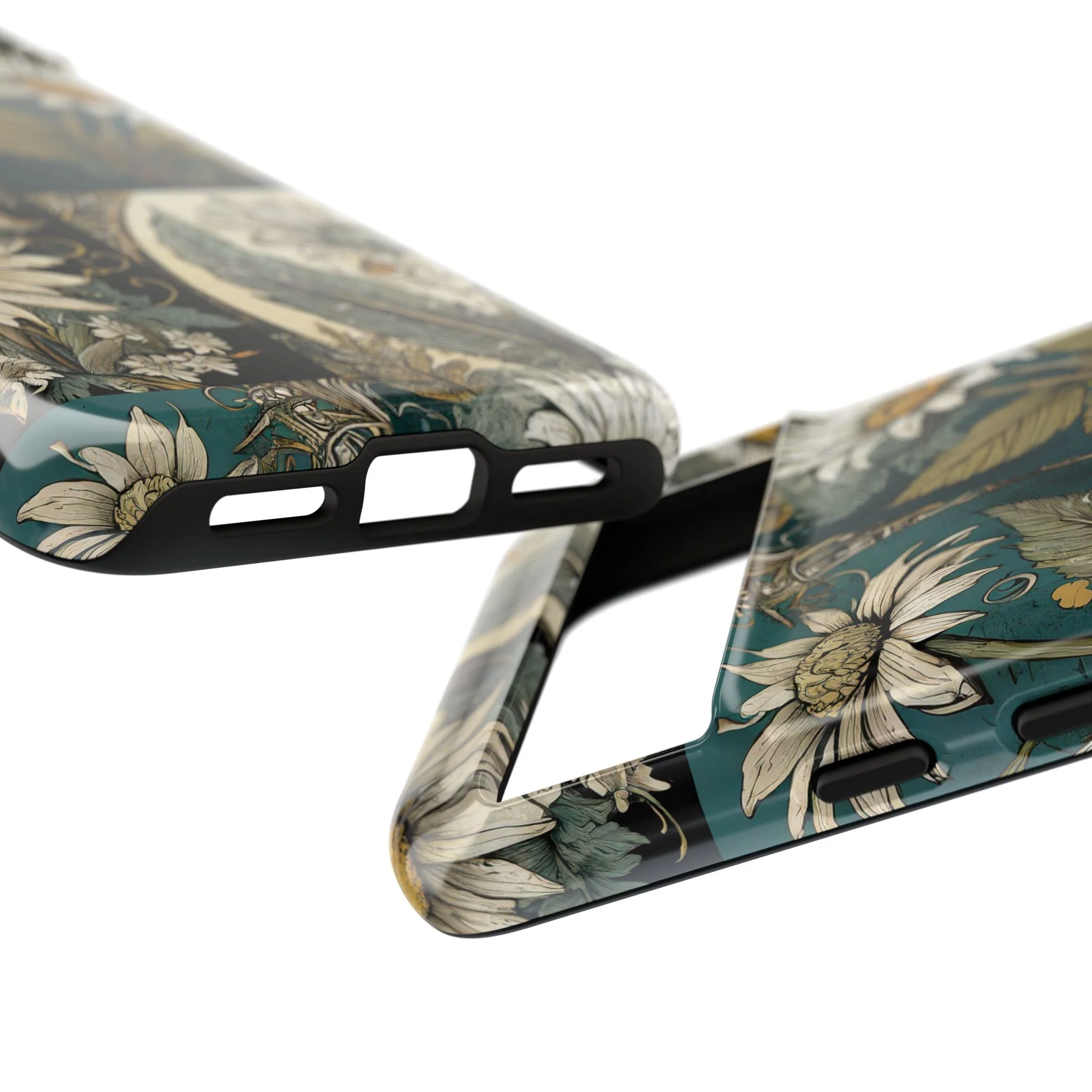 Abstract Teal Daisy Tough Phone Case - Image 92