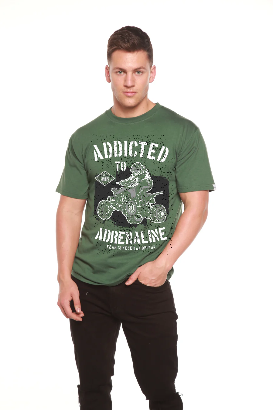 Addicted To Adrenaline Men's Bamboo Viscose/Organic Cotton Short Sleeve Graphic T-Shirt - Image 10